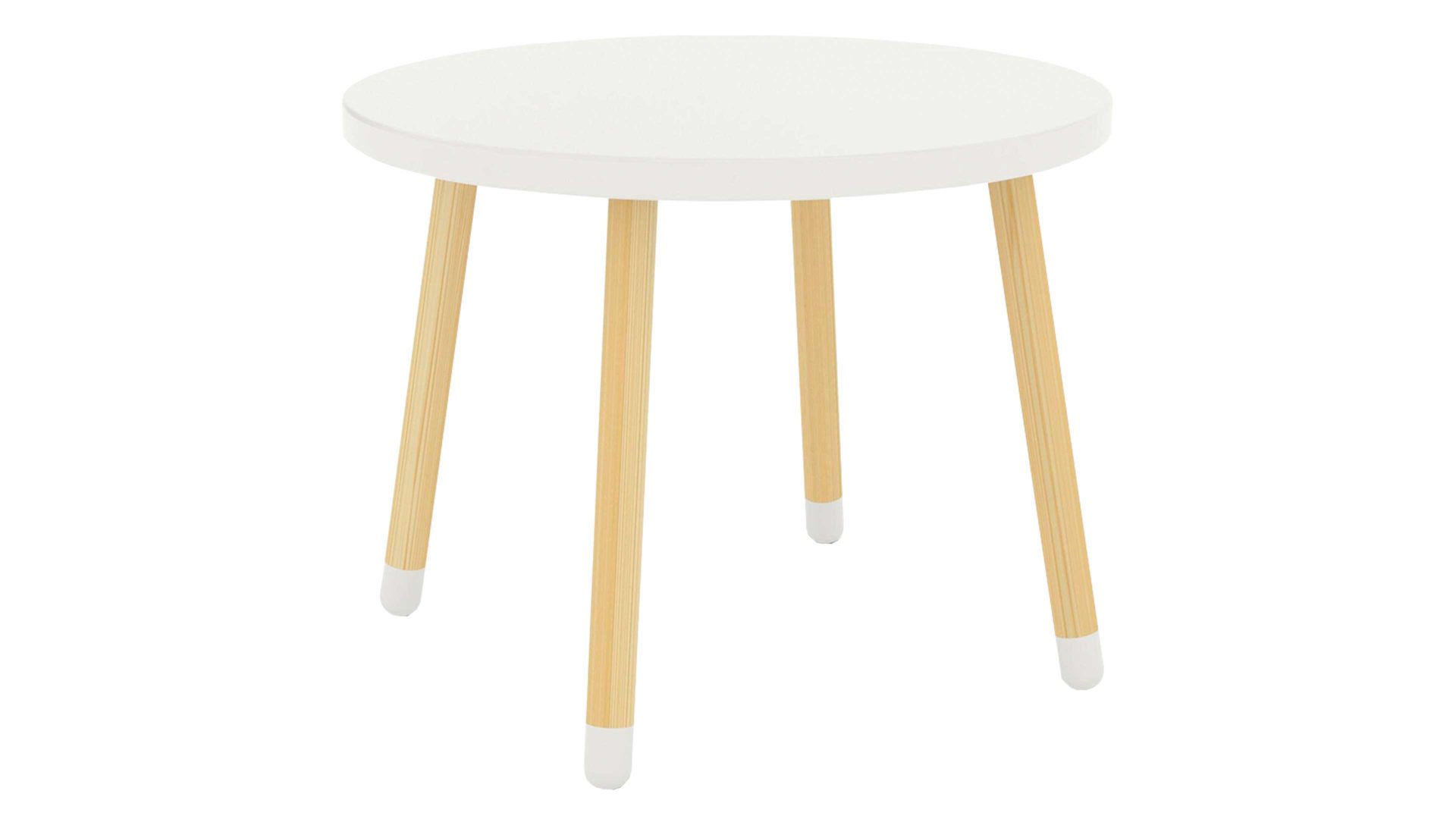 Tisch Flexa® aus Holz in Weiß FLEXA® Kindertisch - Holztisch Play mattweiß lackierte Tischplatte & Eschenholzfüße - Durchmesser ca. 60 cm