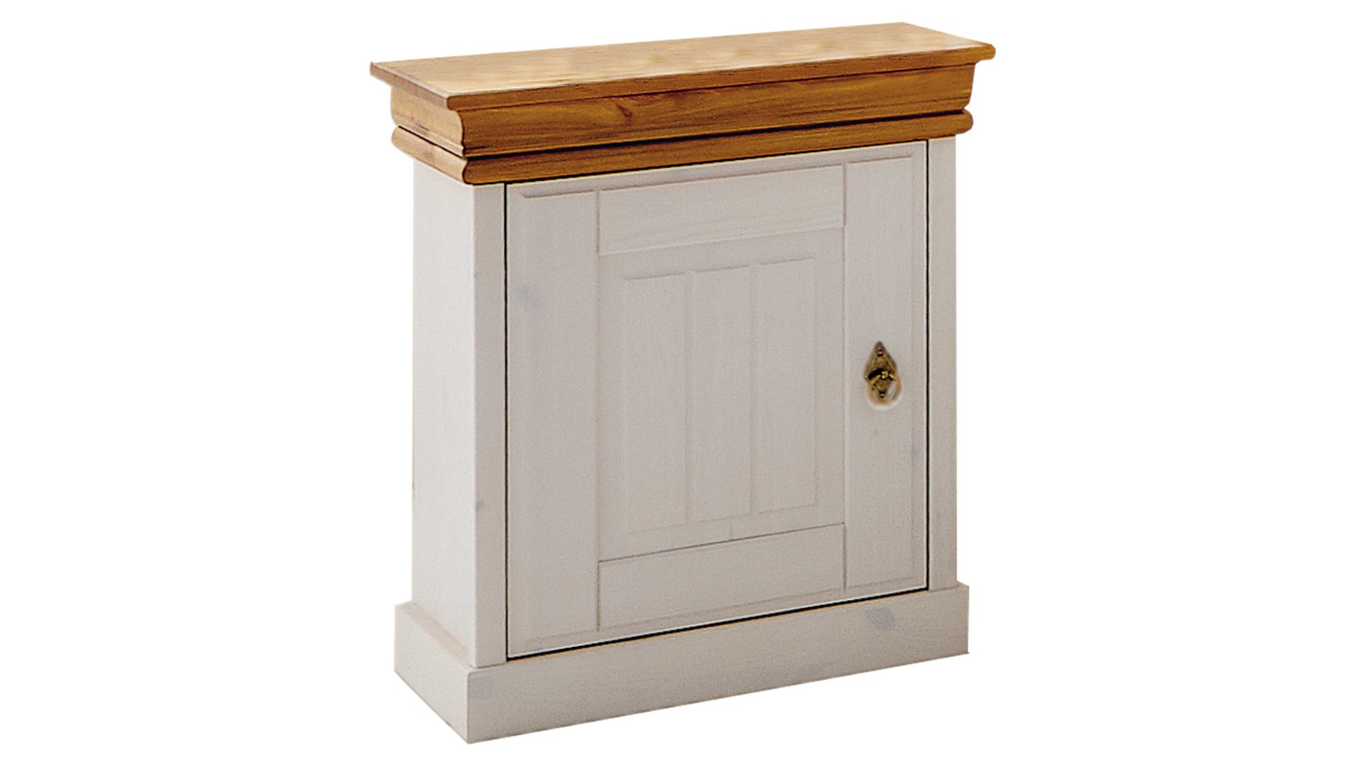 Nachtkommode 3s frankenmöbel aus Holz in Weiß 3S frankenmöbel Rom - Nachtkommode - Nachttisch Weiß & Honig – eine Tür