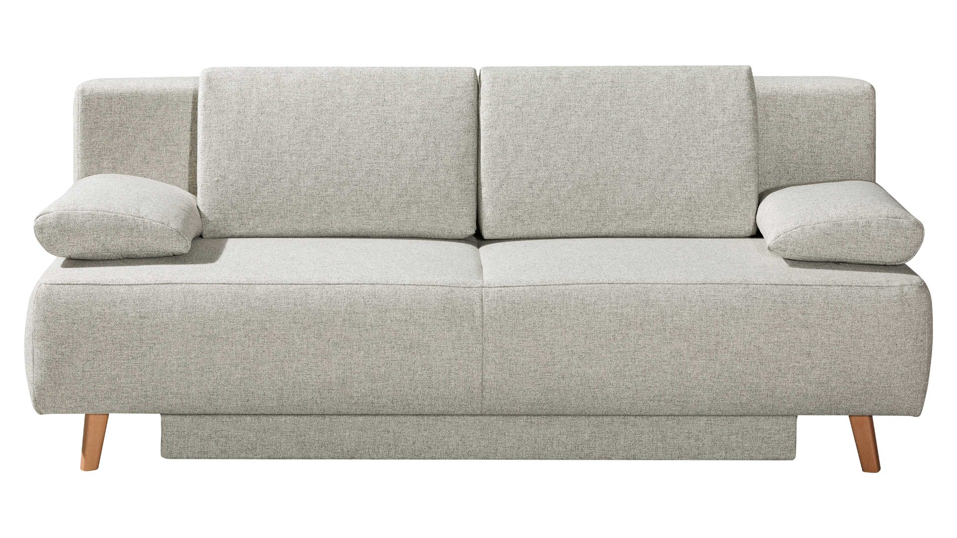 Schlafsofa Restyl aus Stoff in Beige Schlafsofa Jacy beiger Stoffbezug 2-6853 & Buchenholzfüße - Länge ca. 202 cm