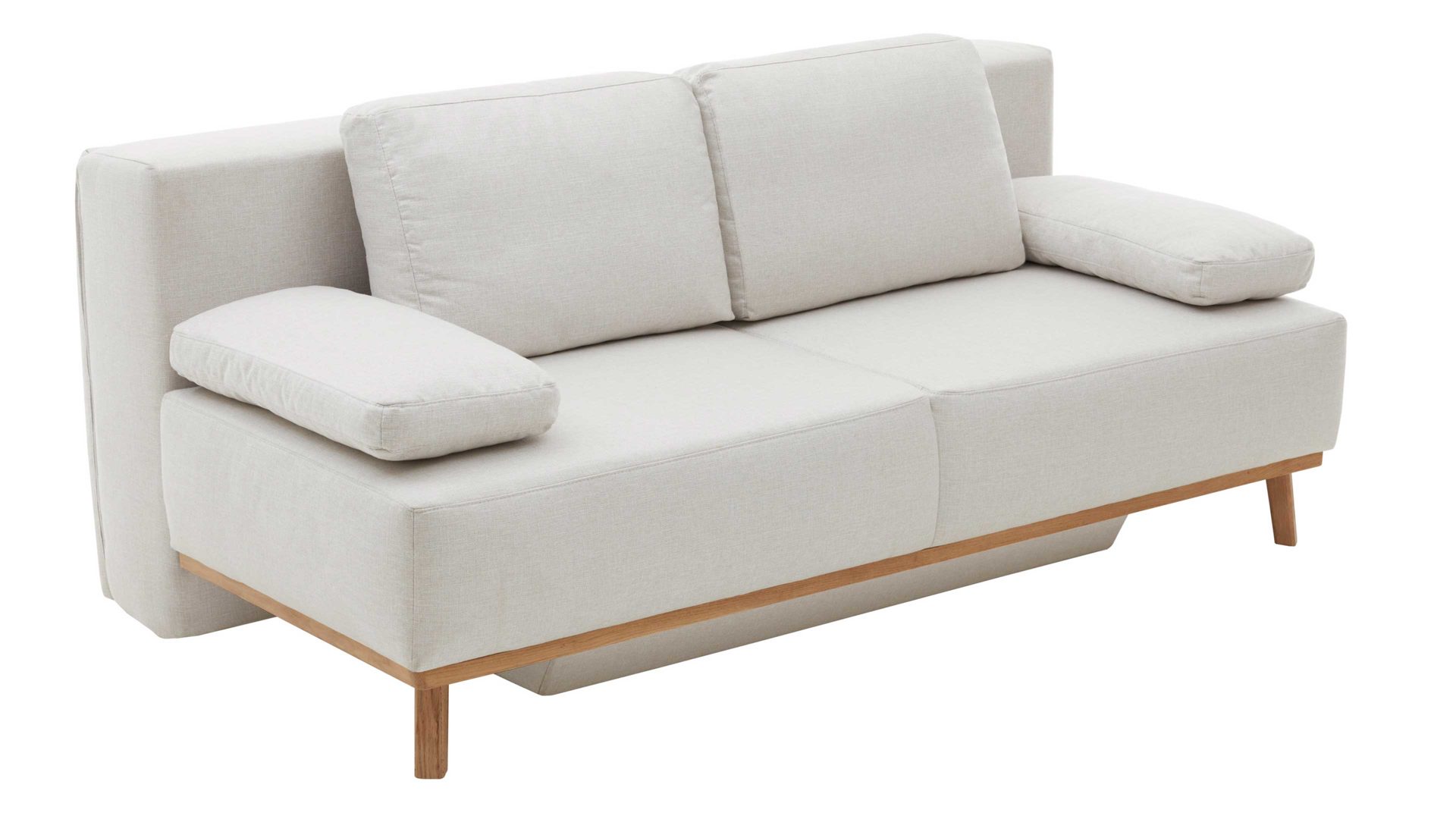 Schlafsofa Restyl aus Stoff in Beige Schlafsofa Patti naturfarbener Bezug 2-6920 & Holzfüße - Länge ca. 200 cm