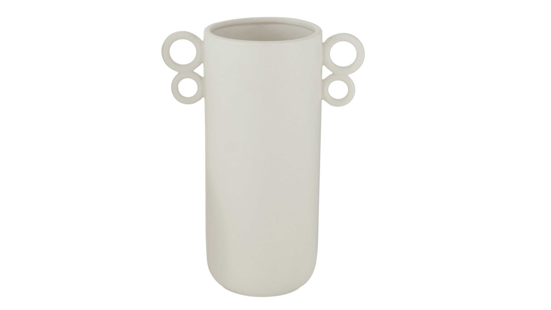 Vase Boltze aus Keramik in Weiß Vase Shonda mattweißes Steingut - Durchmesser ca. 14 cm