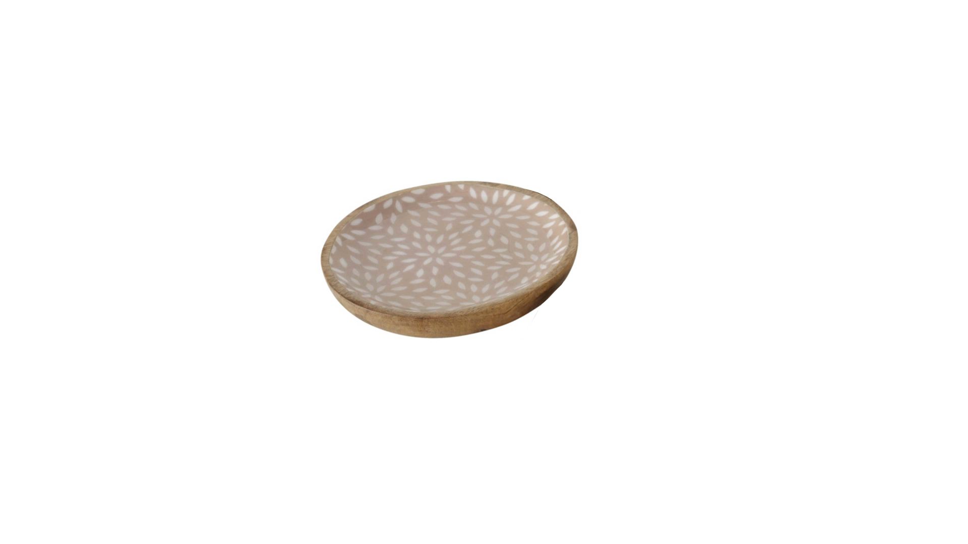Teller Boltze aus Holz in Pastell Deko-Teller Salina Pastellrosa & Offwhite – Durchmesser ca. 16 cm