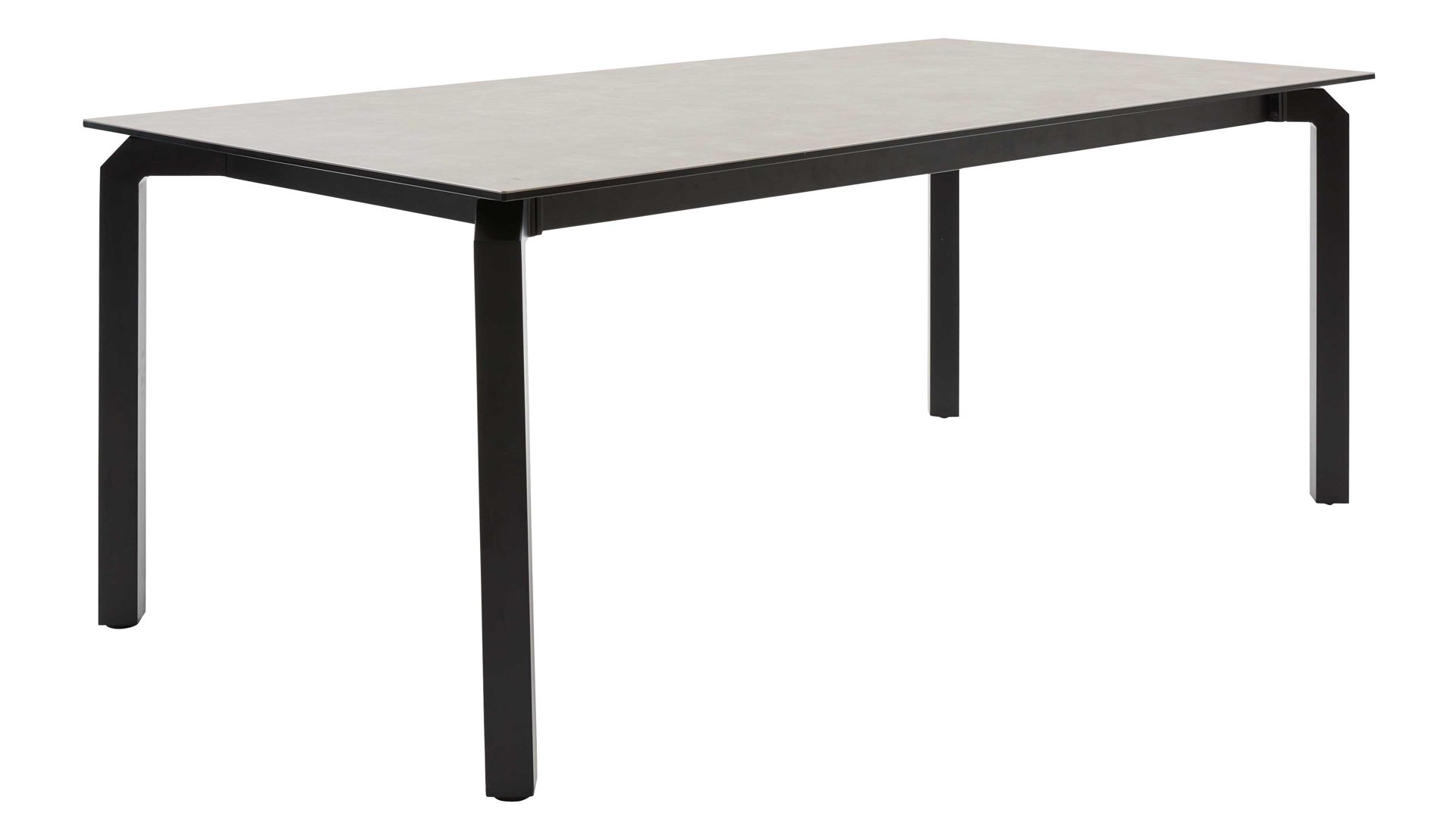 Auszugtisch Interliving aus Keramik in Grau Interliving Esszimmer Serie 5111 – Auszugtisch graue Glaskeramik & schwarzes Eisen – ca. 180-260 x 100 cm