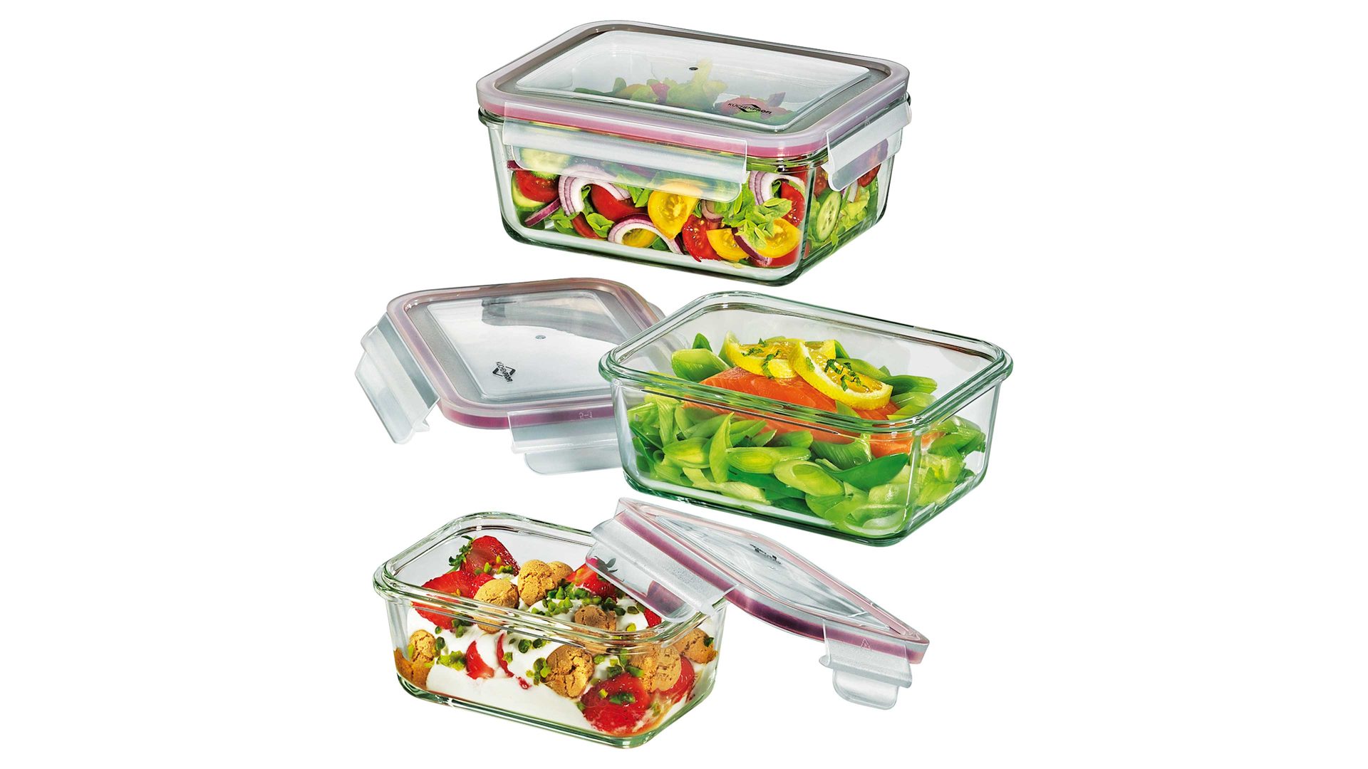 Dose Küchenprofi aus Glas in Transparent KÜCHENPROFI Lunch Box-Set Klarglas - dreiteilig