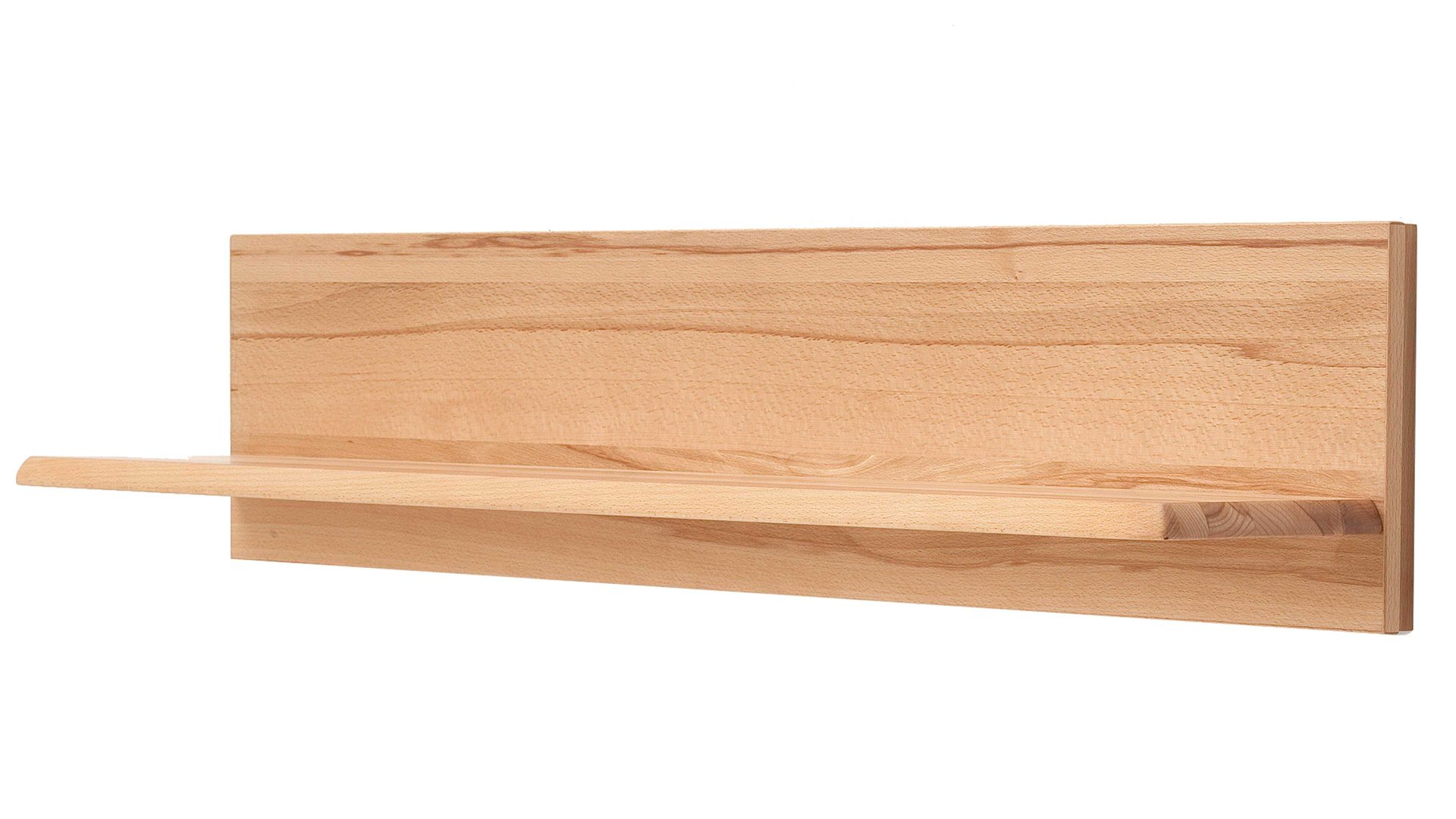 Wandregal Mca direkt aus Holz in Holzfarben Wohnprogramm Sena - Wandboard mit Rückwand - Wandregal geölte Kernbuche – Länge ca. 179 cm