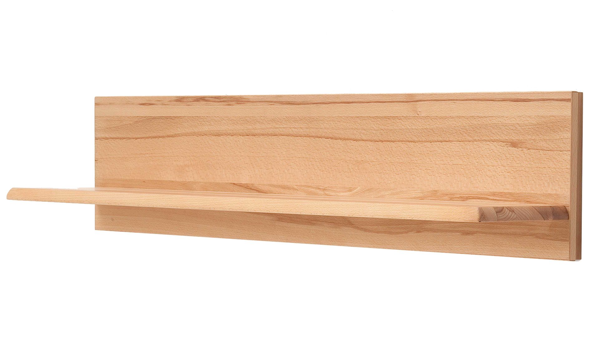 Wandregal Mca furniture aus Holz in Holzfarben Wohnprogramm Sena - Wandboard mit Rückwand - Wandregal geölte Kernbuche – Länge ca. 110 cm