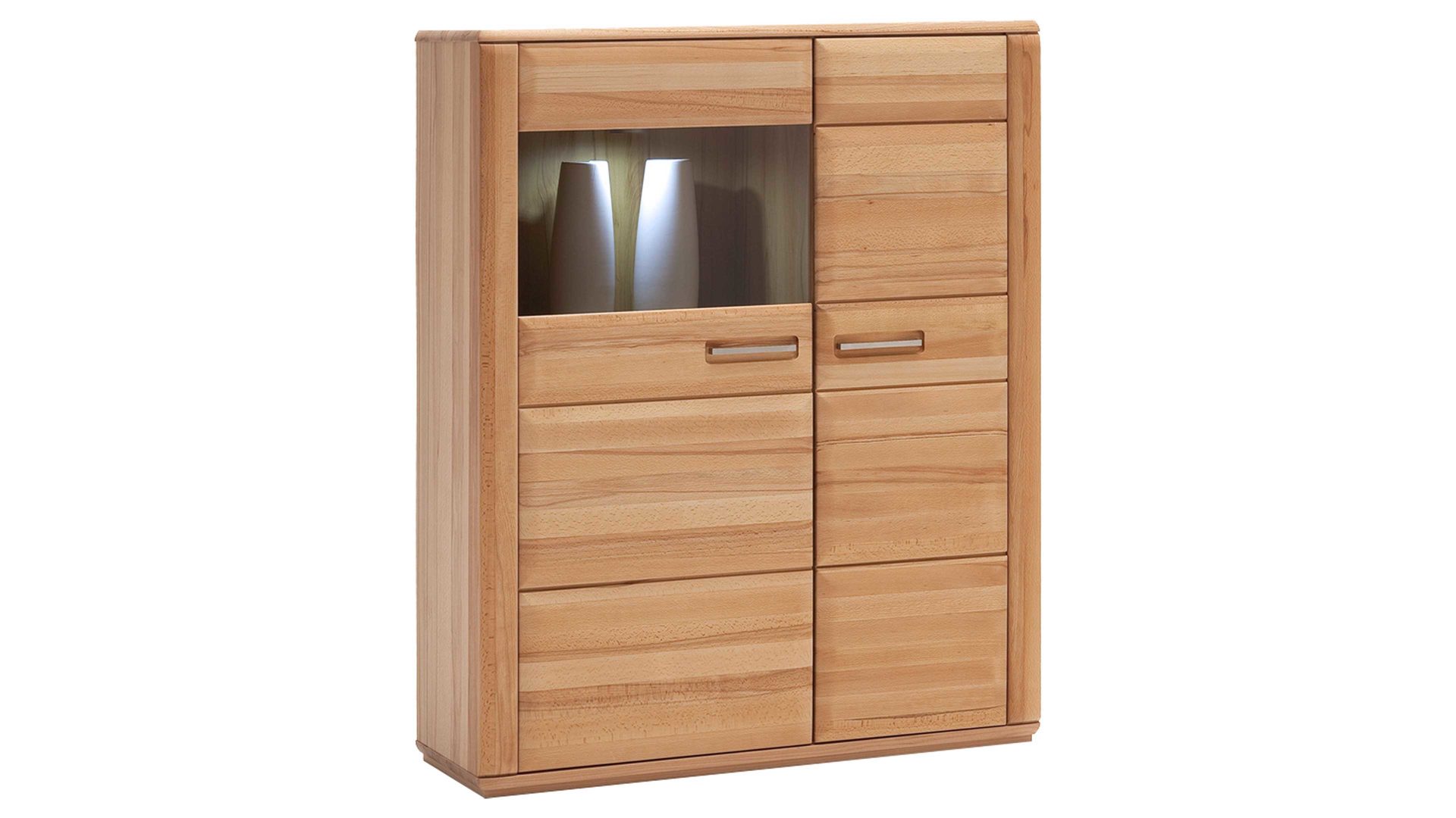 Highboard Mca direkt aus Holz in Holzfarben Wohnprogramm Sena - Highboard bzw. Wohnzimmerschrank geölte Kernbuche – zwei Türen