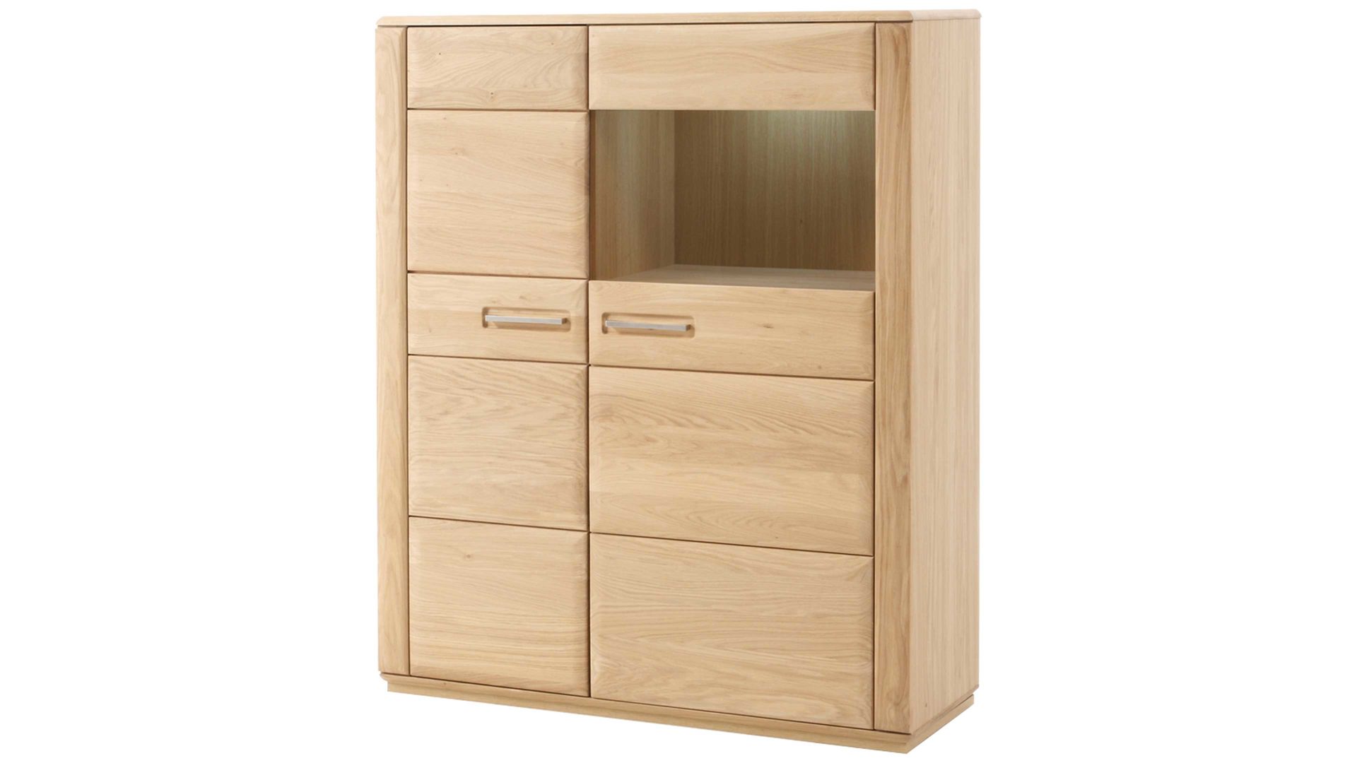 Highboard Mca furniture aus Holz in Holzfarben Hell Wohnprogramm Sena - Highboard Eiche Bianco – zwei Türen