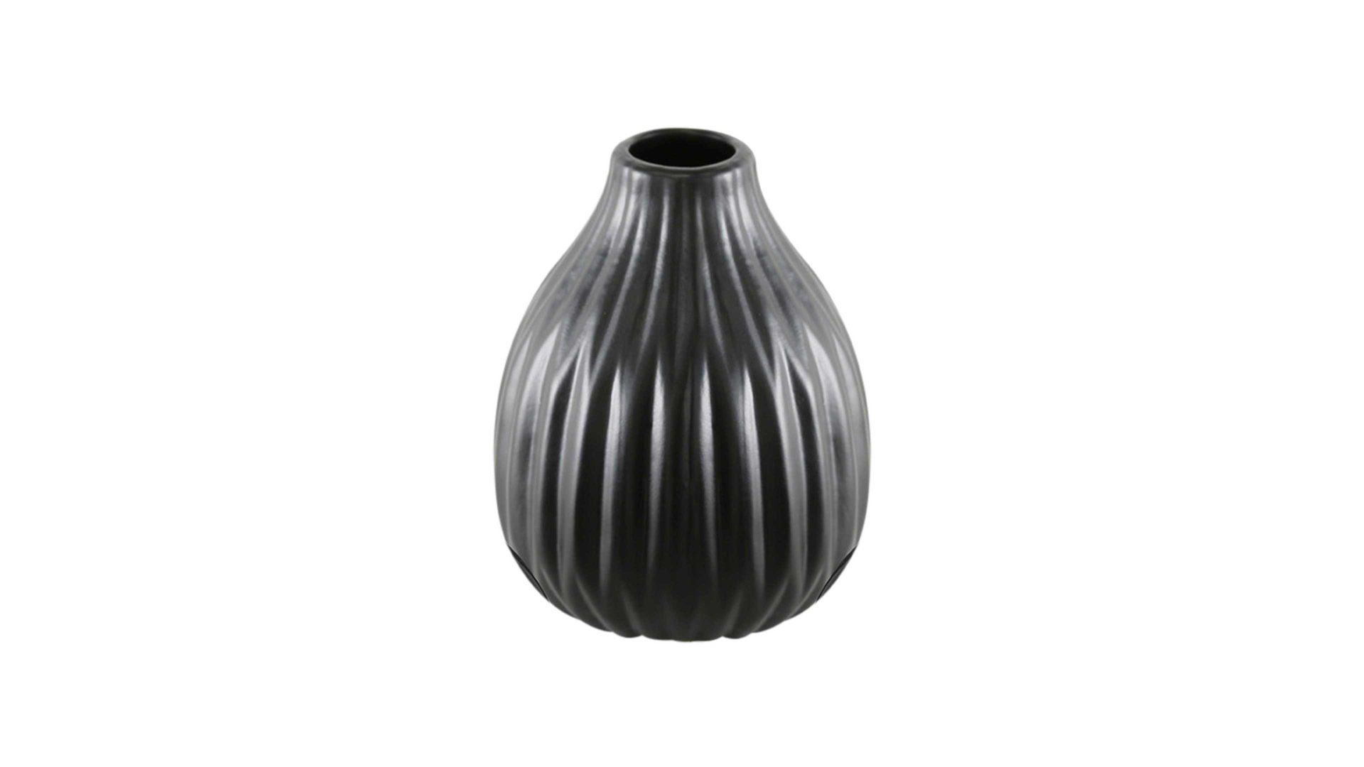 Vase Boltze aus Keramik in Schwarz Vase Esko mattschwarzes Porzellan - Höhe ca. 12 cm