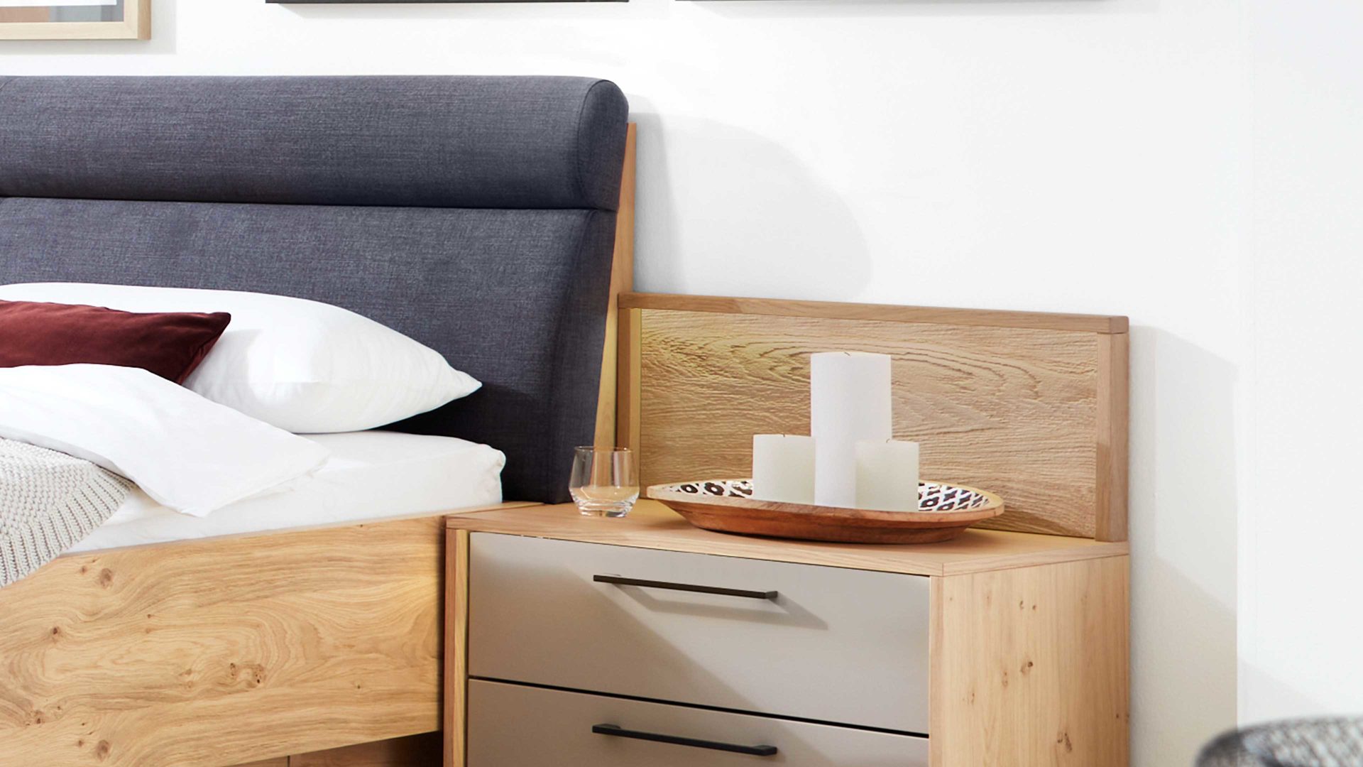 Paneel Interliving aus Holz in Holzfarben Interliving Schlafzimmer Serie 1023 – Paneelaufsatz rechts, Breite ca. 50 cm - Riffholz