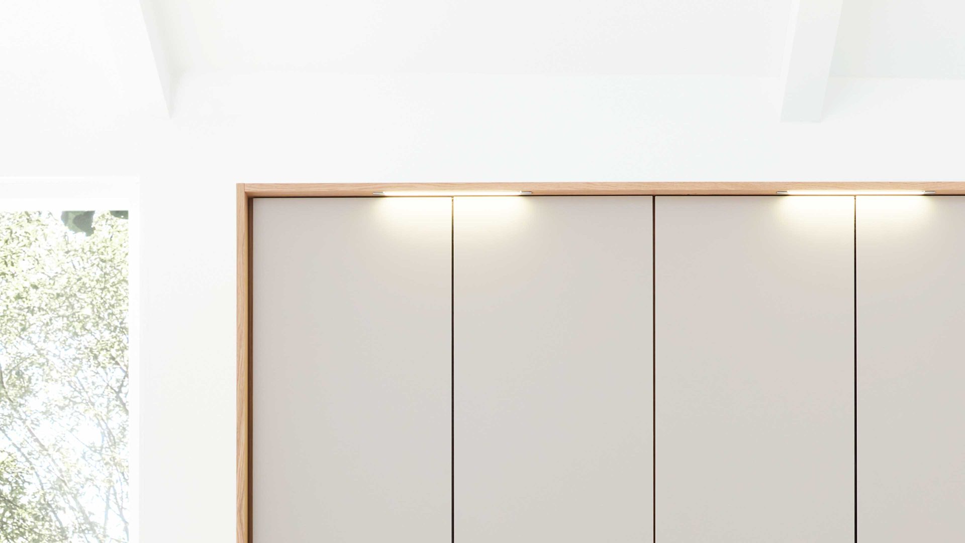 Möbelbeleuchtung Interliving aus Kunststoff in Weiß Interliving Schlafzimmer Serie 1023 – Stab-Beleuchtung zwei Leuchten