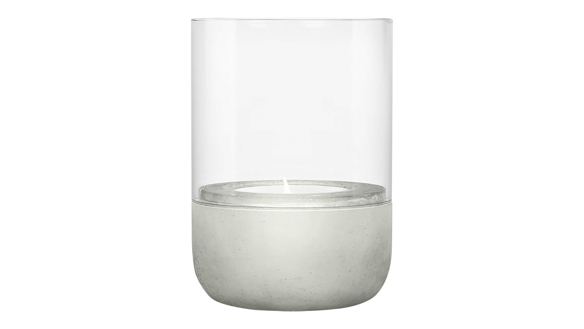 Windlicht Interliving BEST BUDDYS! aus Glas in Transparent Interliving BEST BUDDYS! Windlicht Calma Klarglas & Beton – Höhe ca. 23 cm