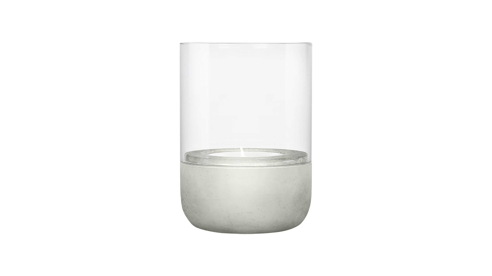 Windlicht Interliving BEST BUDDYS! aus Glas in Transparent Interliving BEST BUDDYS! Windlicht Calma Klarglas & Beton – Höhe ca. 20 cm