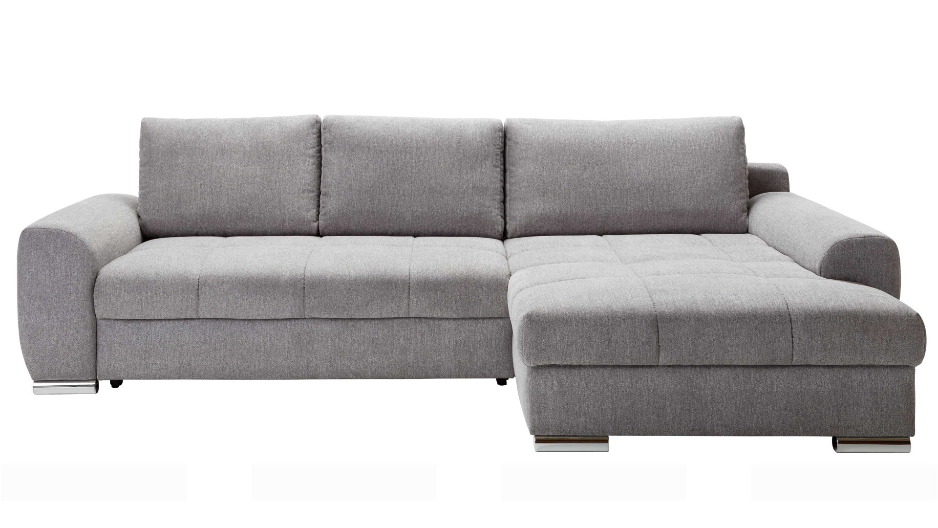 Ecksofa Nova via aus Stoff in Grau Funktionsecke Fabio grauer Bezug Savona 13 - Stellfläche ca. 283 x 181 cm