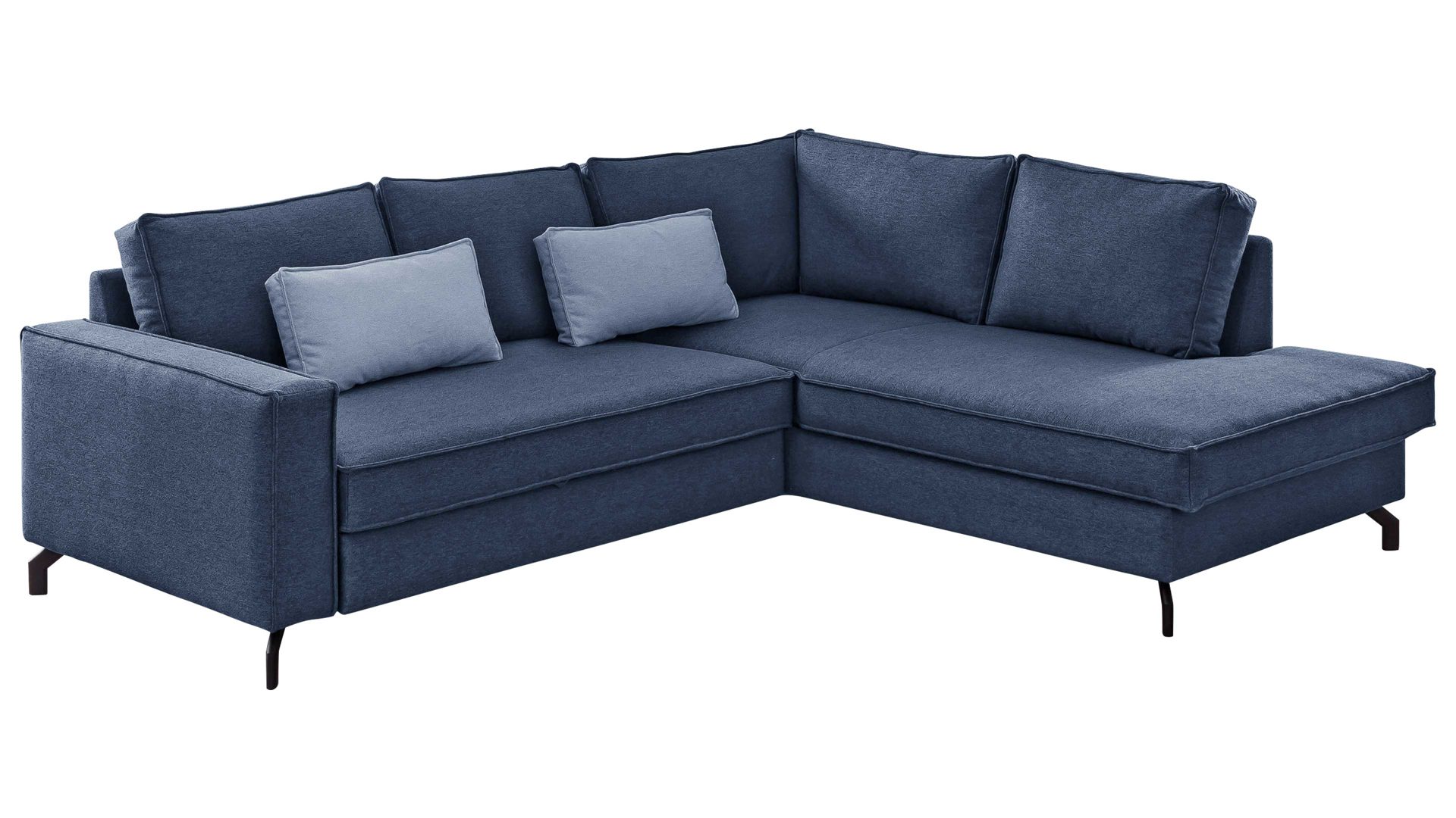 Ecksofa Exxpo sofa fashion aus Stoff in Blau Ecksofa Daytona marineblauer Bezug Vasco 18 - Stellfläche ca. 231 x 203 cm