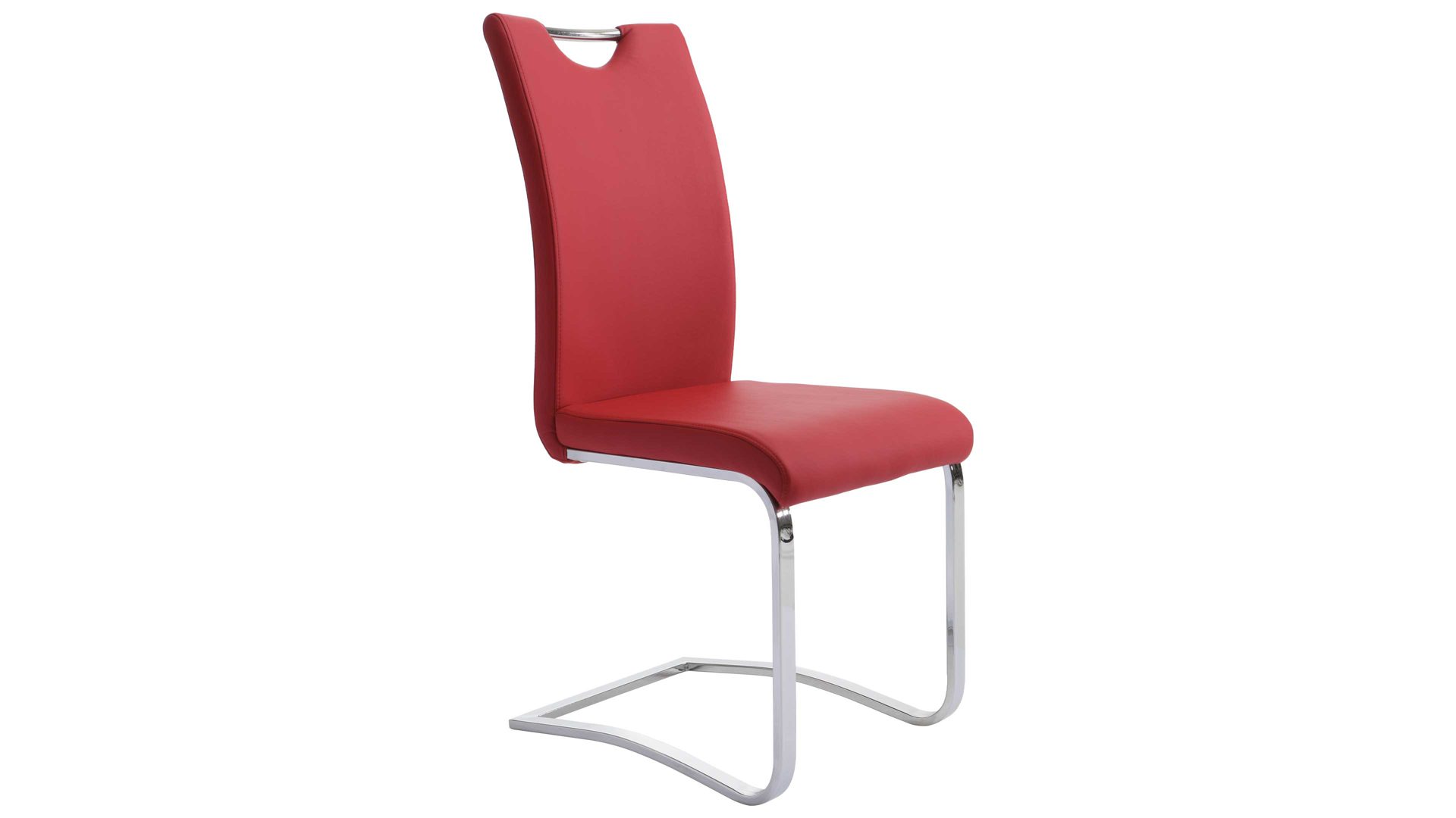 Schwingstuhl Mca furniture aus Stoff in Rot Schwingstuhl Köln bzw. Freischwinger als Esszimmermöbel rotes Kunstleder