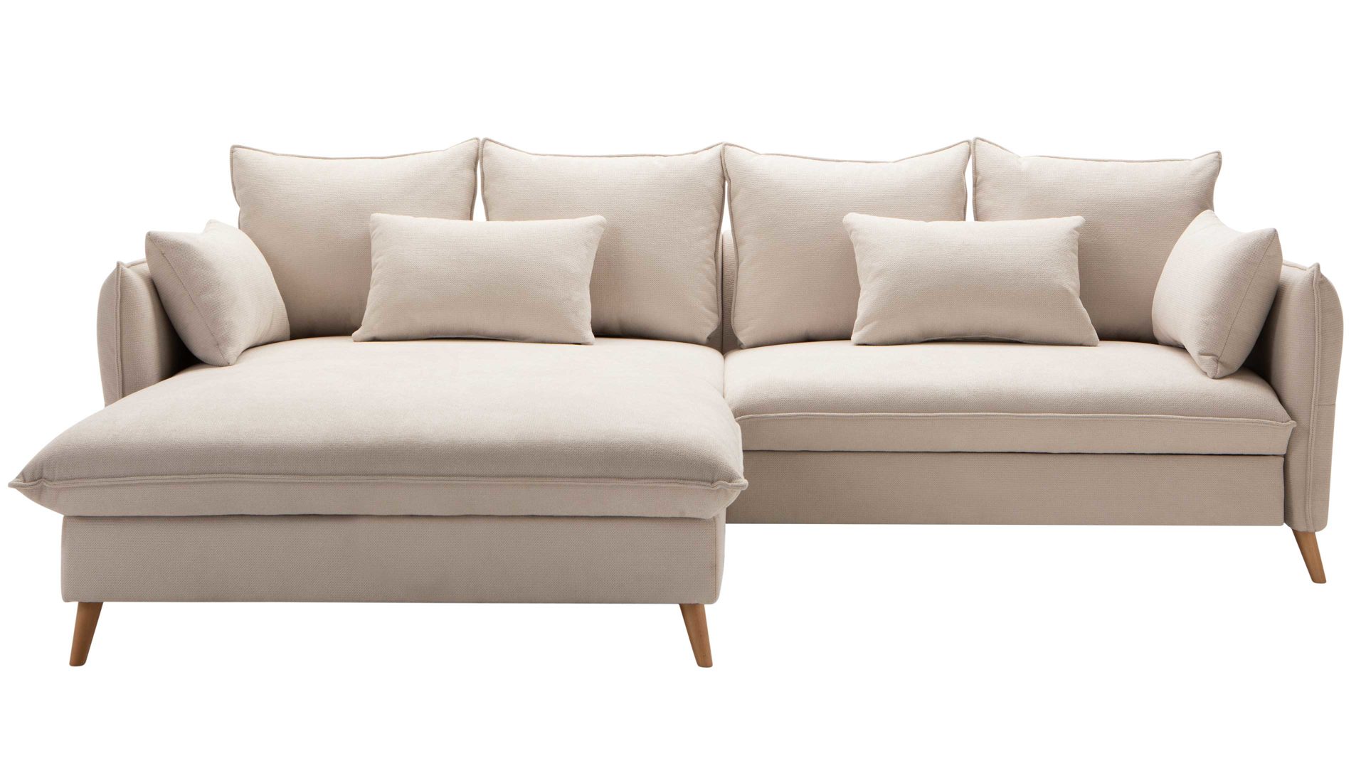 Ecksofa Exxpo sofa fashion aus Stoff in Beige Ecksofa Walker beiger Bezug Boss 1 - Stellfläche ca. 170 x 274 cm