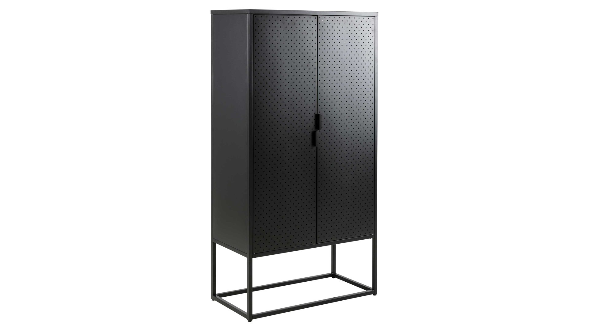 Einzelschrank Actona group aus Metall in Schwarz Metallmöbel Newton - Schrank schwarzer Stahl - zwei Türen, Breite ca. 80 cm