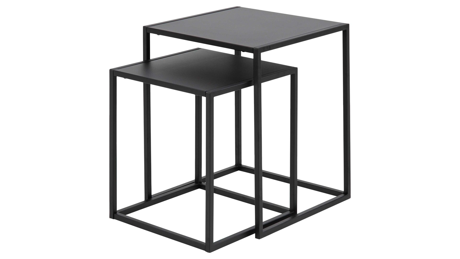 Tisch-Set Actona group a/s aus Metall in Schwarz Metallmöbel Newton - Tisch-Set schwarzer Stahl - zweiteilig