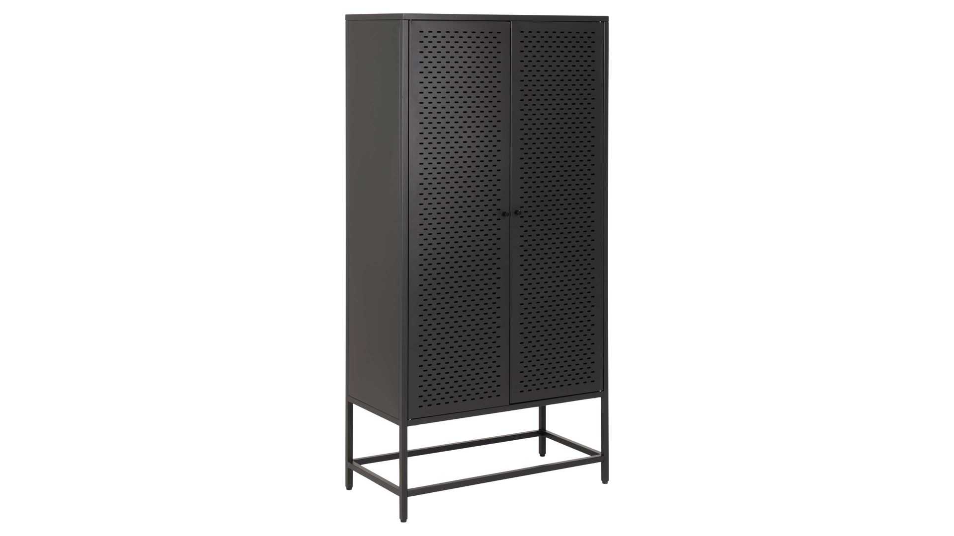 Einzelschrank Actona group aus Metall in Schwarz Metallmöbel Newcastle - Schrank schwarzes Metall - zwei Türen, Breite ca. 80 cm