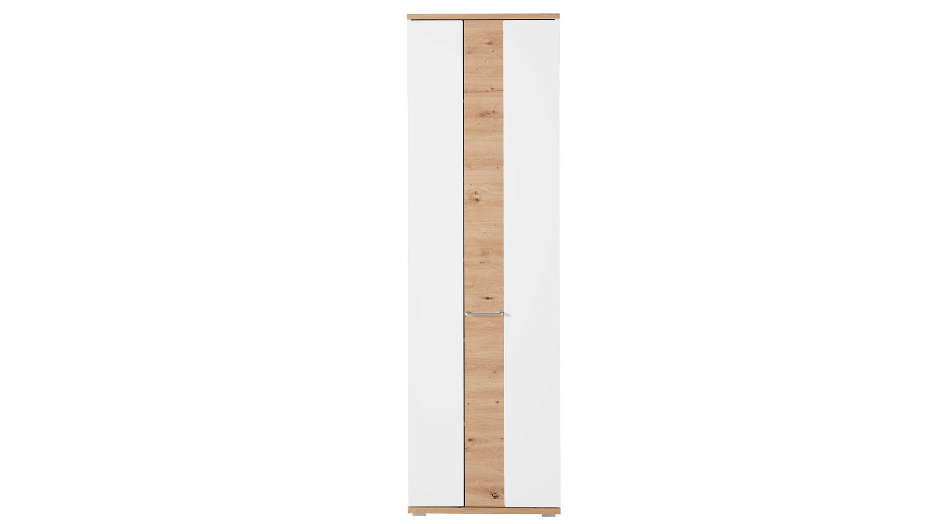 Garderobenschrank Innostyle aus Holz in Weiß Garderobenprogramm Signo II - Garderobenschrank Mattweiß & Artisan Eiche - zwei Türen, Breite ca. 60 cm