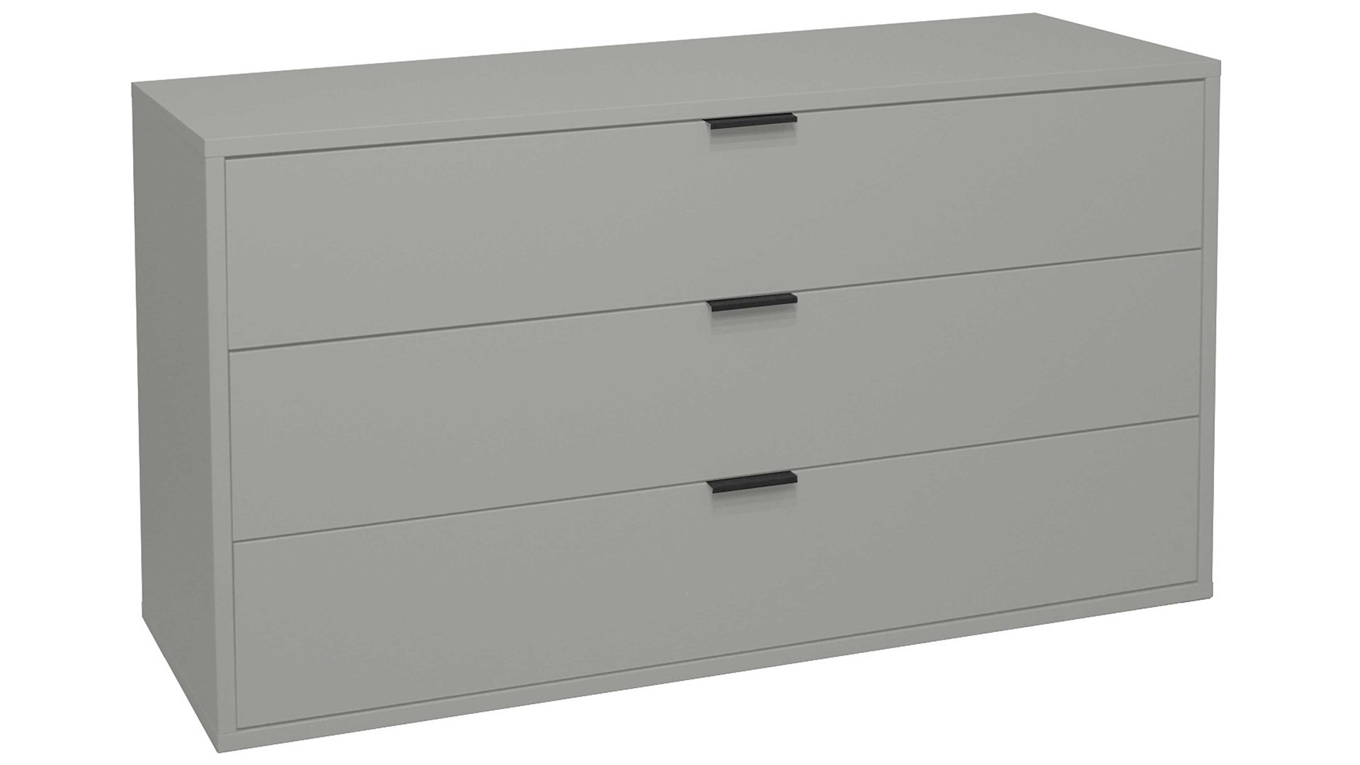 Schubladenkommode Mäusbacher i.i. aus Holz in Hellgrau Kommodenserie Bonnie - Schubladenkommode kreidegrauer Mattlack - drei Schubladen, Breite ca. 119 cm