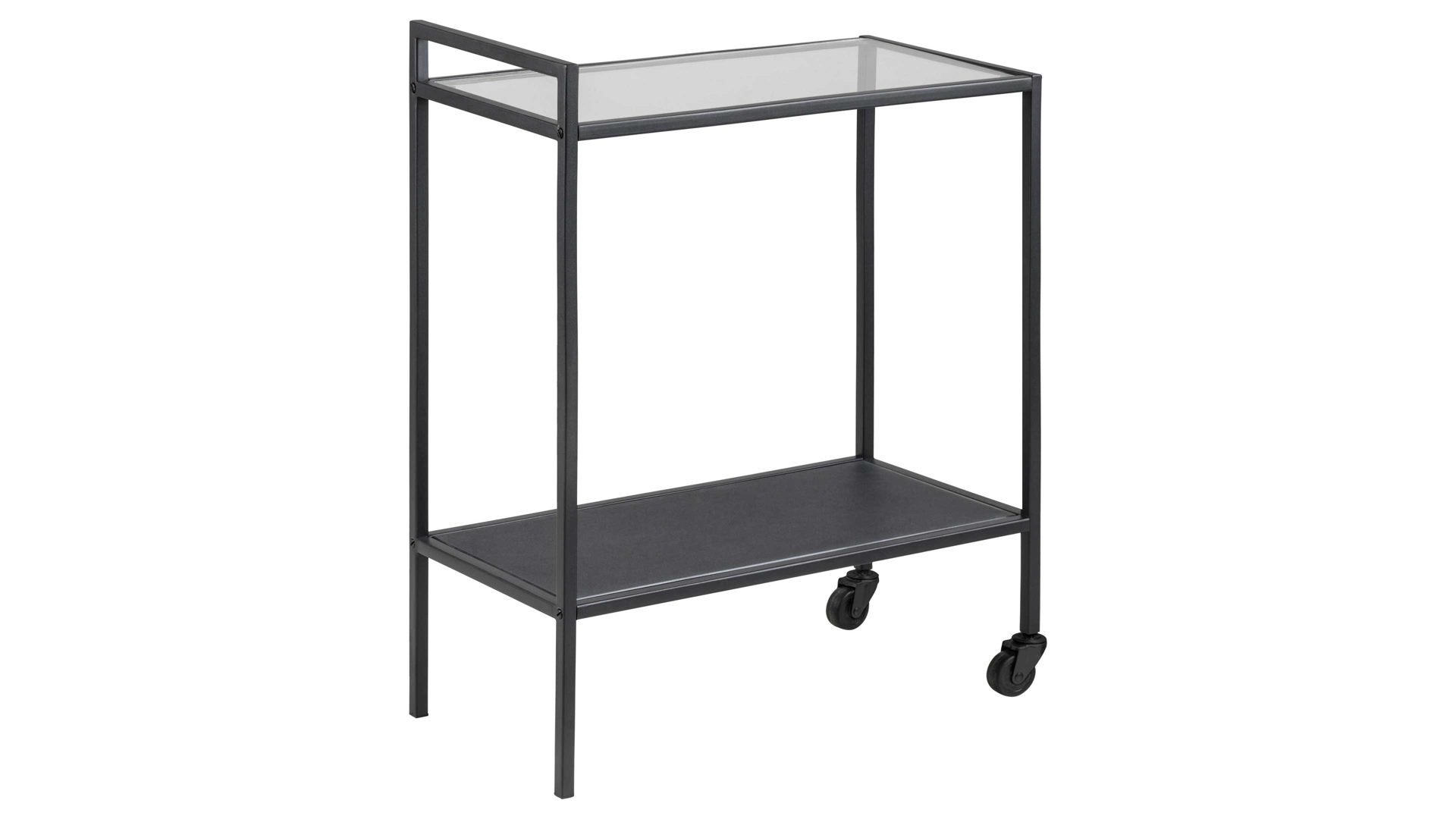 Servierwagen Actona group aus Glas in Schwarz Servierwagen Seaford im Industrielook - praktisch und flexibel Glas & Metall – ca. 60 x 75 x 30 cm