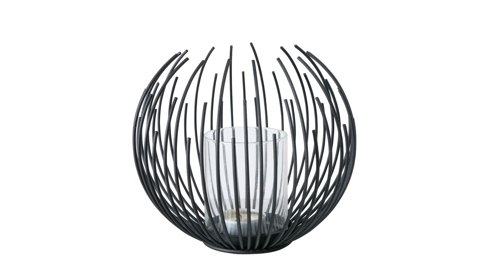 Windlicht Interliving BEST BUDDYS! aus Metall in Schwarz Windlicht Cylon schwarzes Eisen – Durchmesser ca. 18 cm