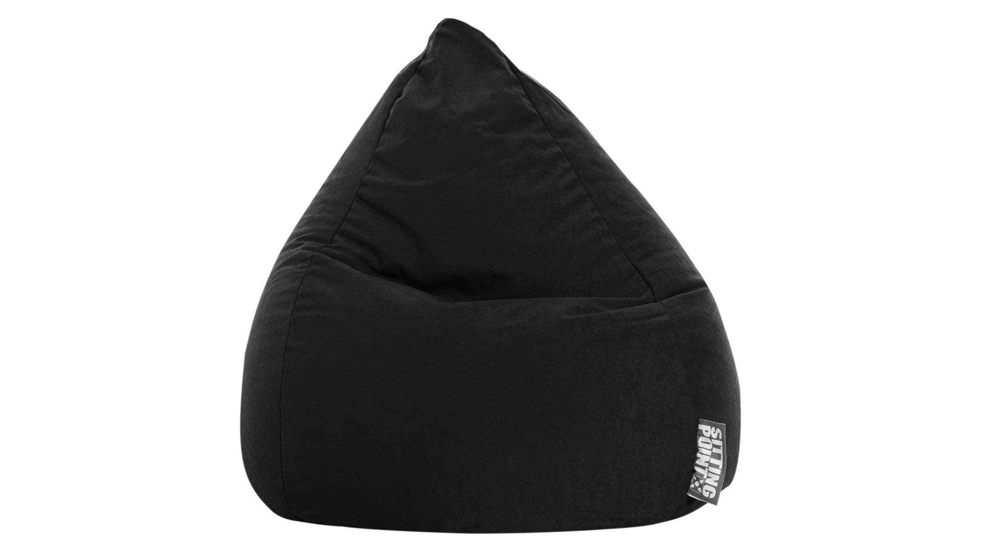 Standard-Sitzsack Magma sitting point aus Kunstfaser in Schwarz SITTING POINT beanbag easy XL als Sitzmöbel schwarze Mikrofaser - ca. 220 Liter