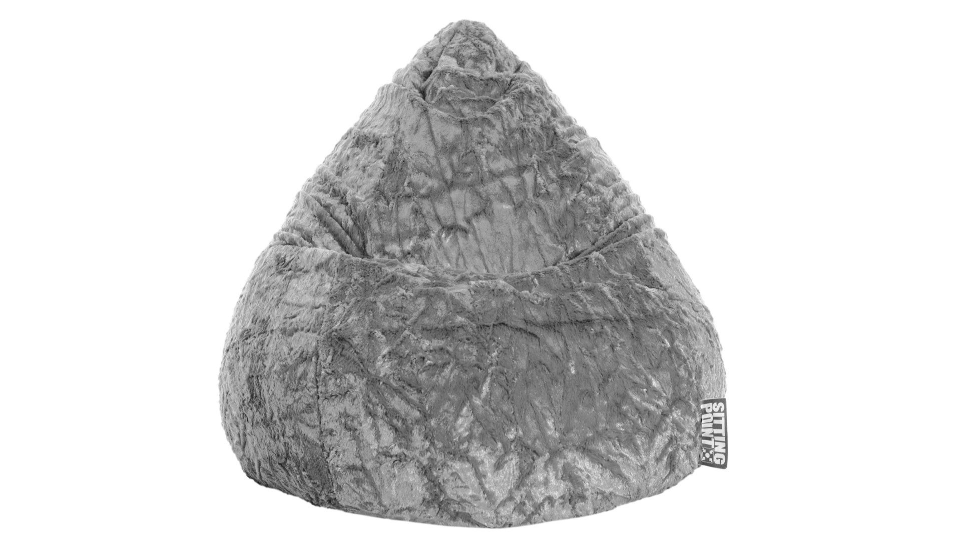 Standard-Sitzsack Magma sitting point aus Kunstfaser in Grau SITTING POINT Plüsch-Sitzsack Fluffy XL als Sitzmöbel mittelgrauer Plüschbezug - ca. 220 Liter