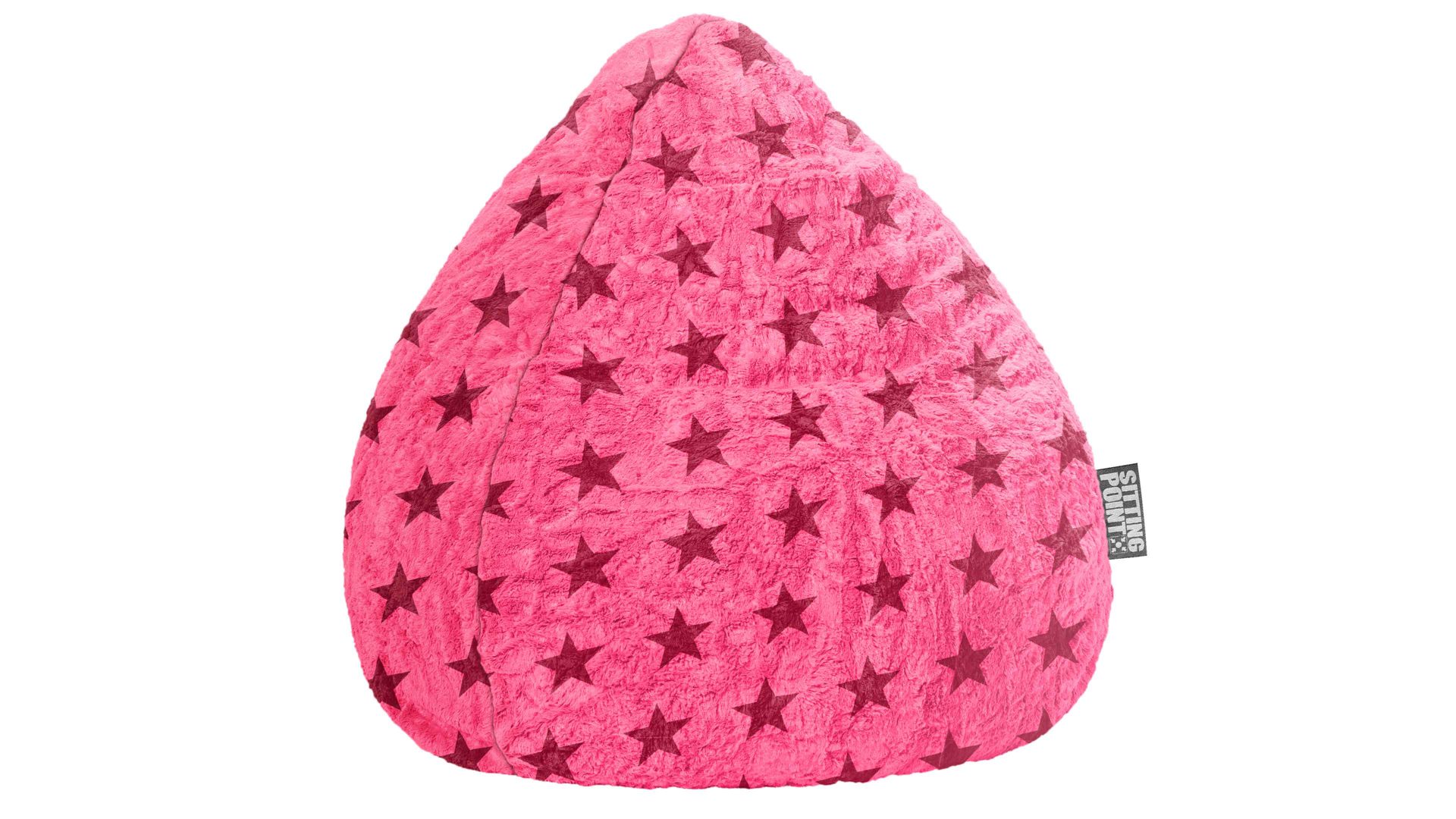 Standard-Sitzsack Magma sitting point aus Kunstfaser in Pink SITTING POINT Sitzsack Fluffy Stars XL - Sitzmöbel pinker Plüsch – ca. 220 Liter