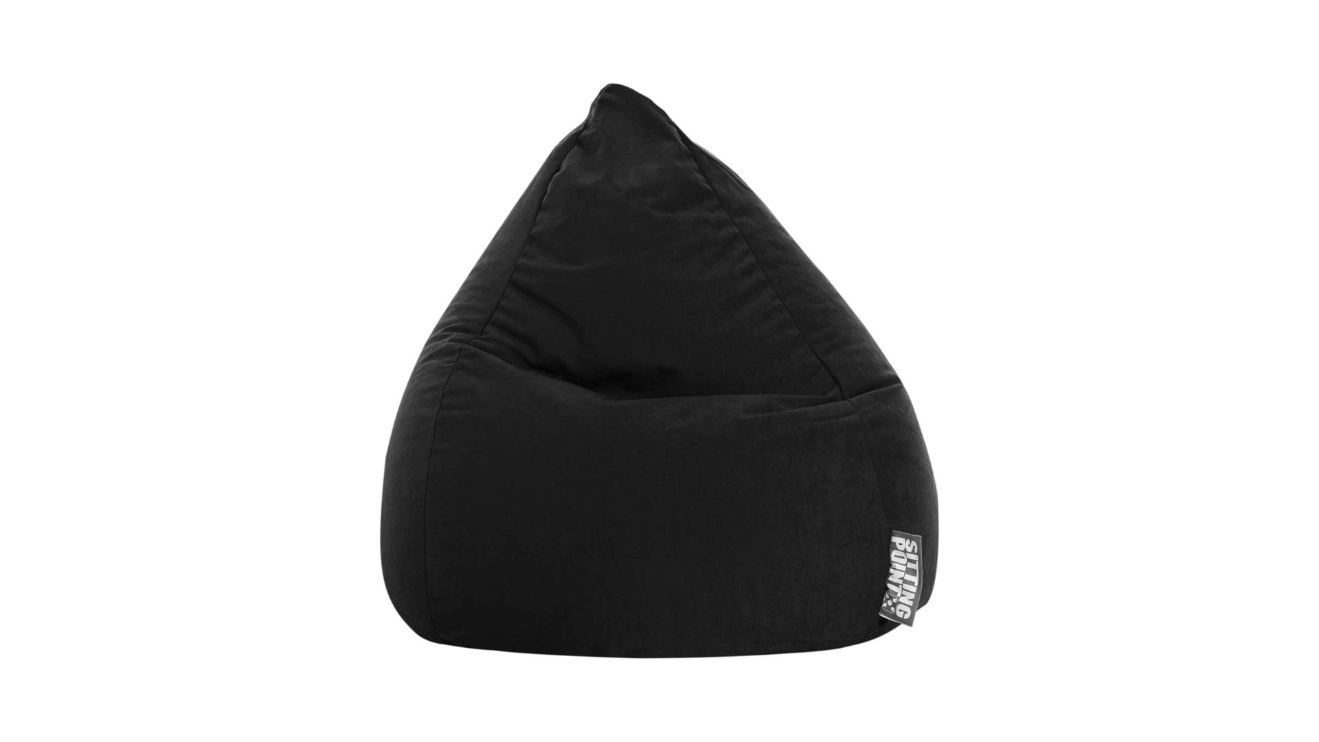 Standard-Sitzsack Magma sitting point aus Kunstfaser in Schwarz SITTING POINT beanbag easy L - Sitzmöbel schwarze Mikrofaser - ca. 120 Liter