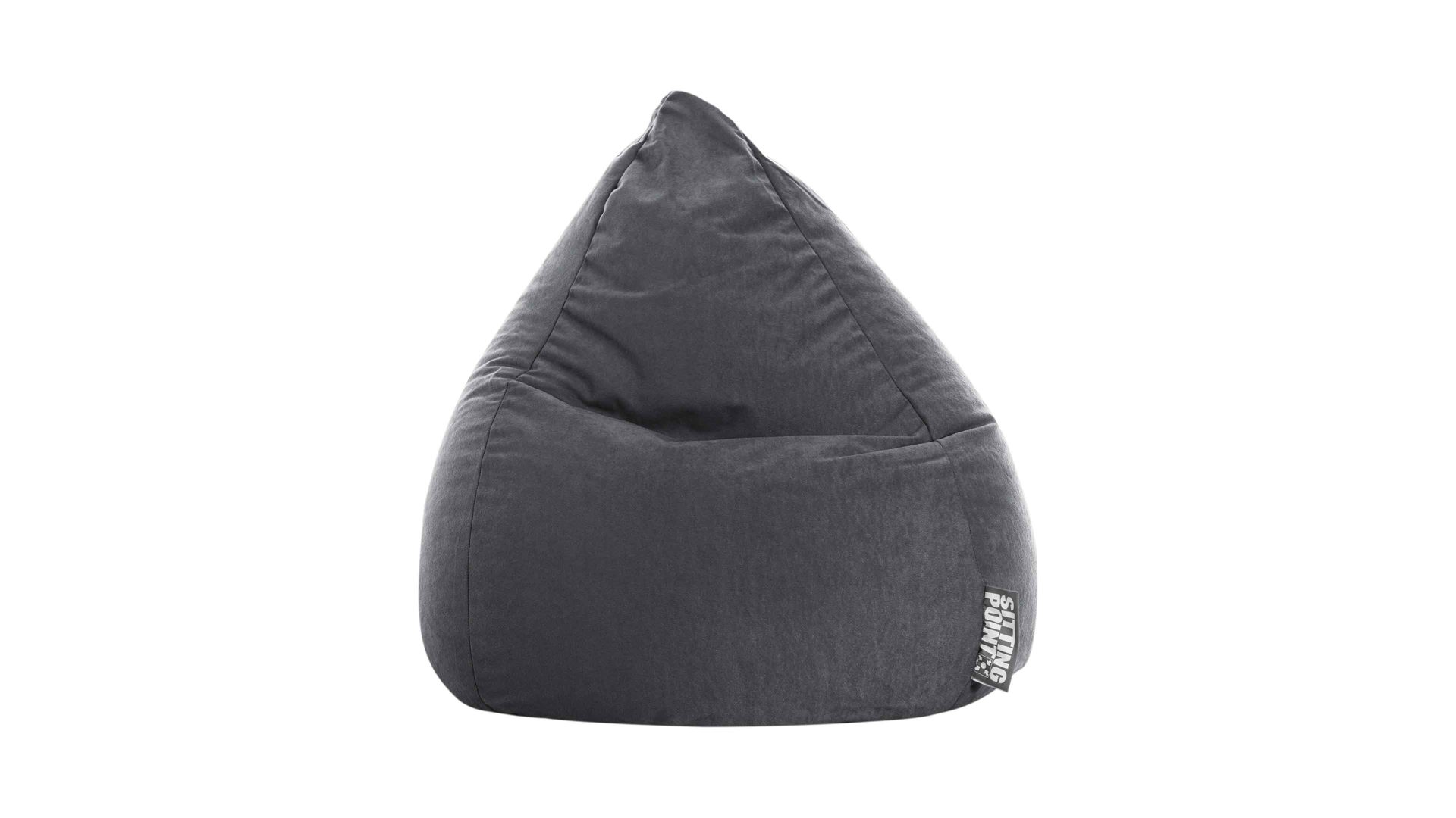 Standard-Sitzsack Magma sitting point aus Kunstfaser in Anthrazit SITTING POINT beanbag easy L - Sitzmöbel anthrazitfarbene Mikrofaser - ca. 120 Liter