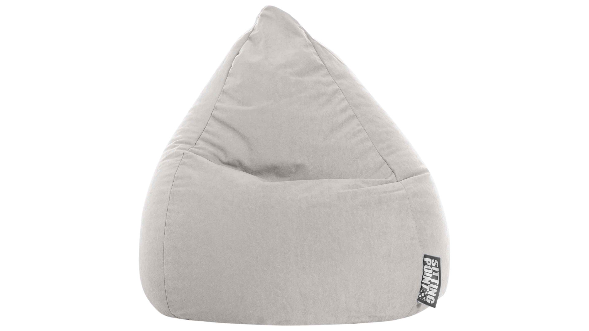 Standard-Sitzsack Magma sitting point aus Kunstfaser in Hellgrau SITTING POINT beanbag easy XL als Sitzmöbel graue Mikrofaser - ca. 220 Liter