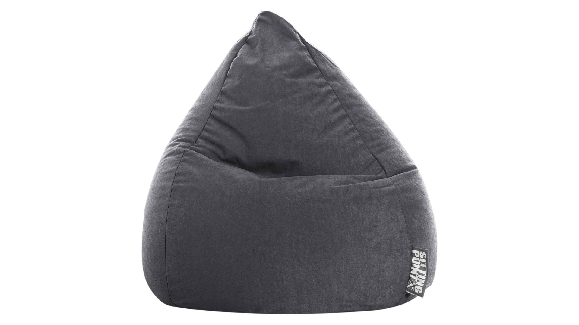 Standard-Sitzsack Magma sitting point aus Kunstfaser in Anthrazit SITTING POINT beanbag easy XL als Sitzmöbel anthrazitfarbene Mikrofaser - ca. 220 Liter