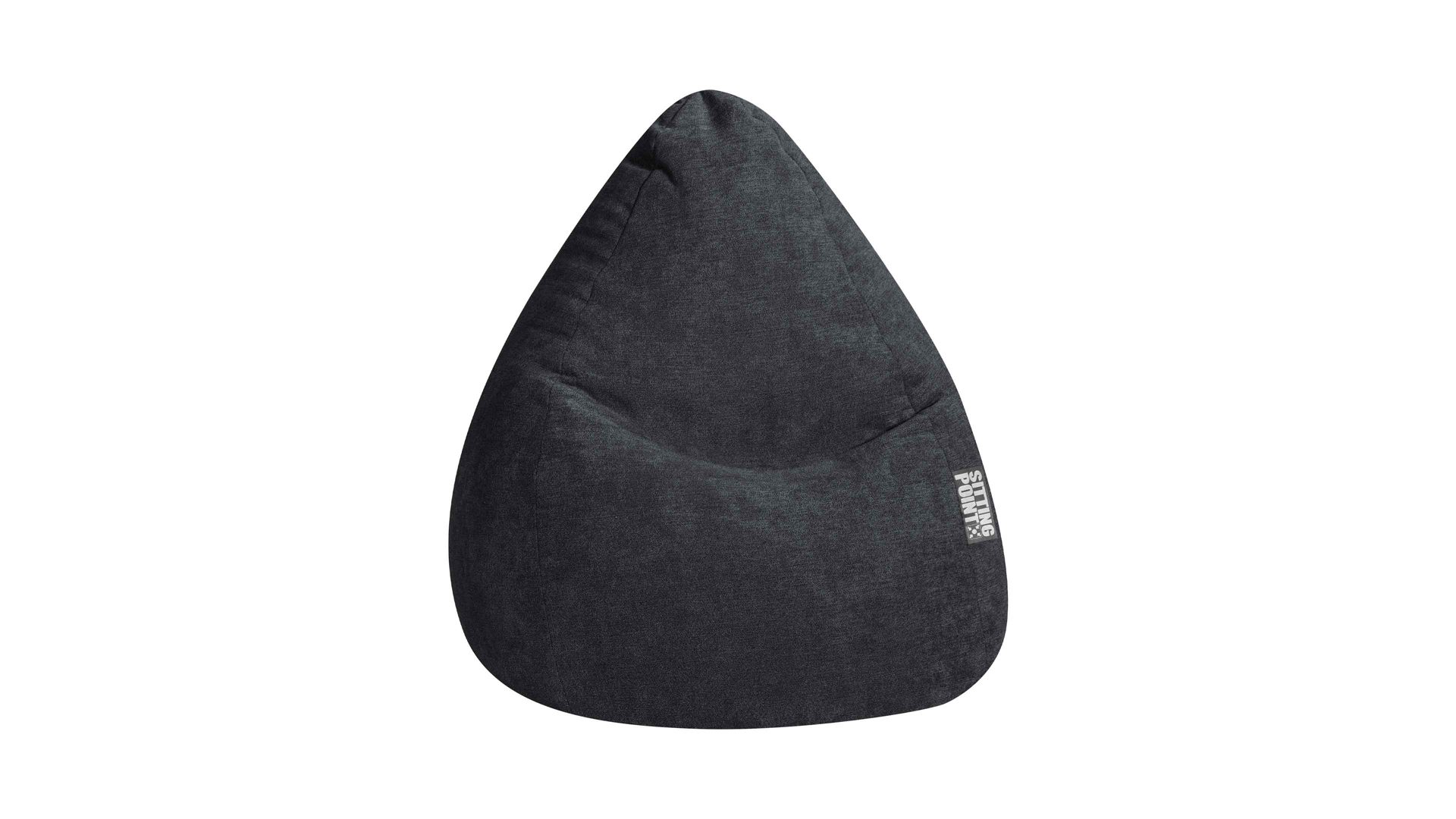 Sitzsack Magma sitting point aus Kunstfaser in Schwarz SITTING POINT beanbag alfa XL - lässiger Sitzsack schwarzer Velours 001 – ca. 220 Liter