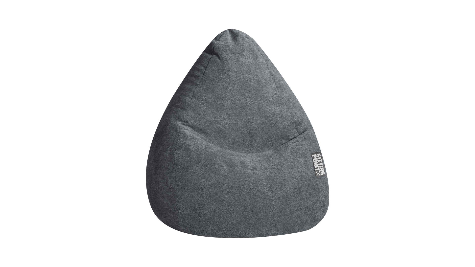 Sitzsack Magma sitting point aus Kunstfaser in Anthrazit SITTING POINT beanbag alfa XL - lässiger Sitzsack anthrazitfarbener Velours 007 – ca. 220 Liter