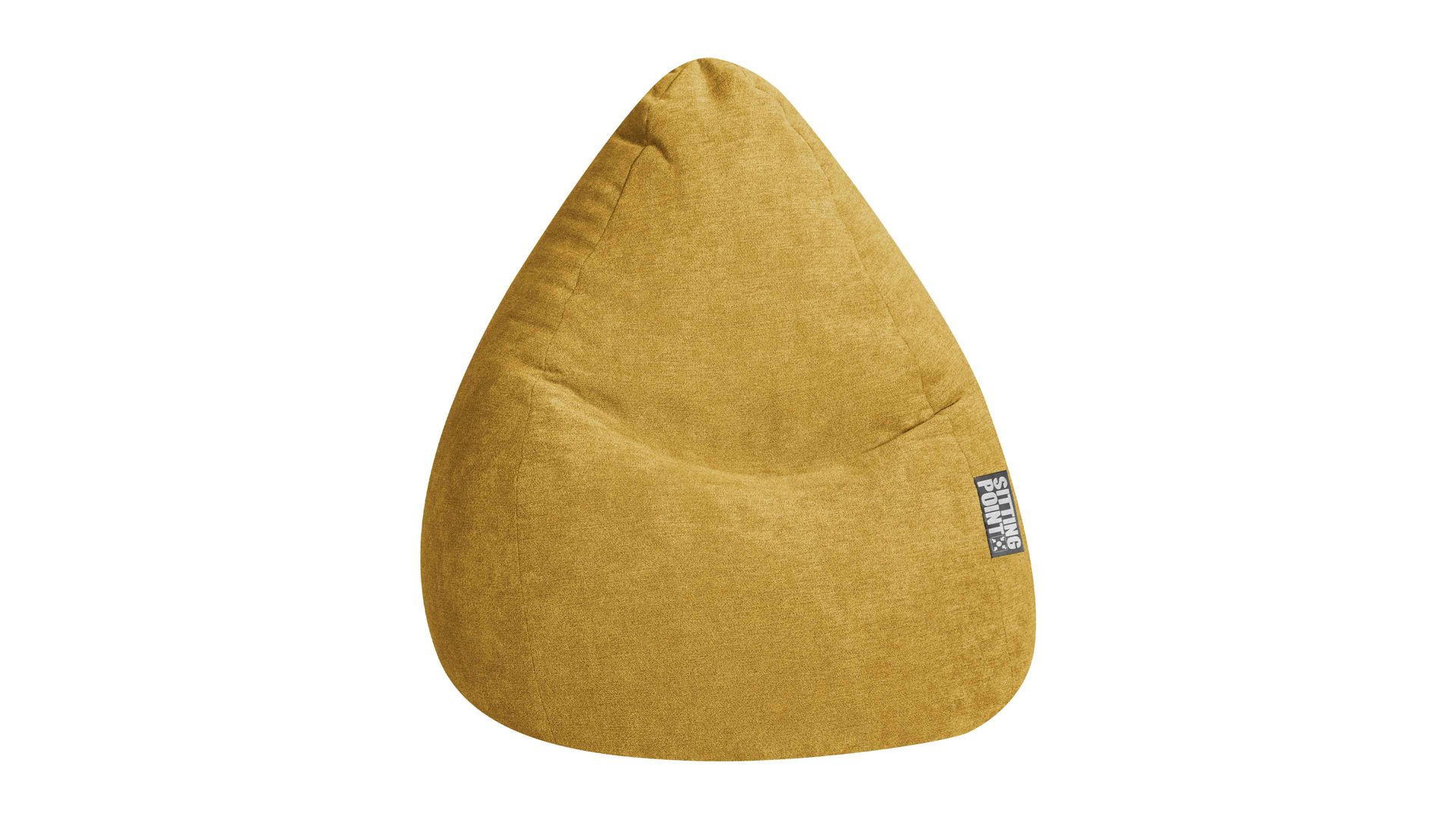 Sitzsack Magma sitting point aus Kunstfaser in Gelb SITTING POINT beanbag alfa XL - lässiger Sitzsack senffarbner Velours 067 – ca. 220 Liter