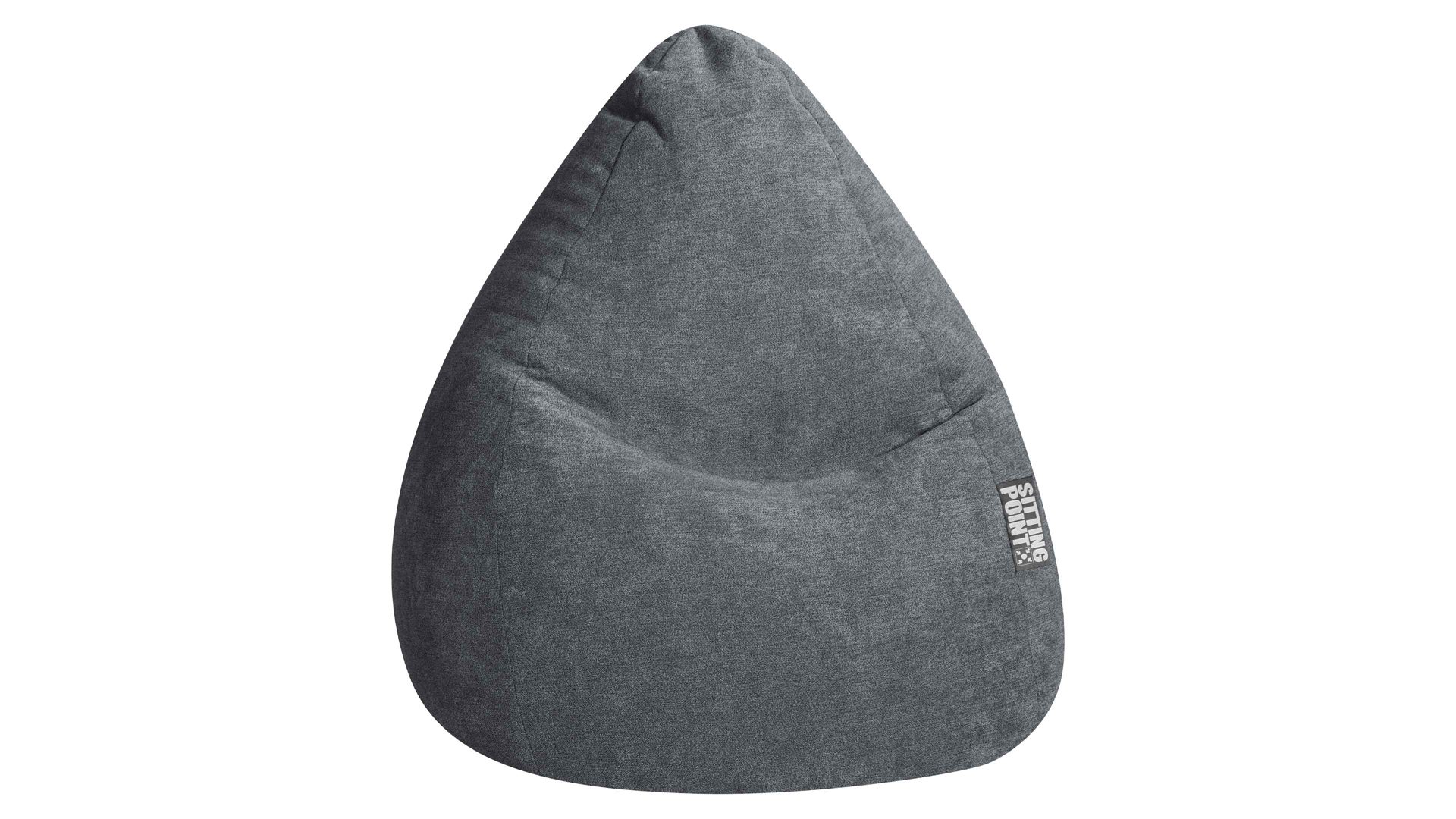 Sitzsack Magma sitting point aus Kunstfaser in Anthrazit SITTING POINT beanbag alfa XXL - lässiger Sitzsack anthrazitfarbener Velours 007 – ca. 300 Liter