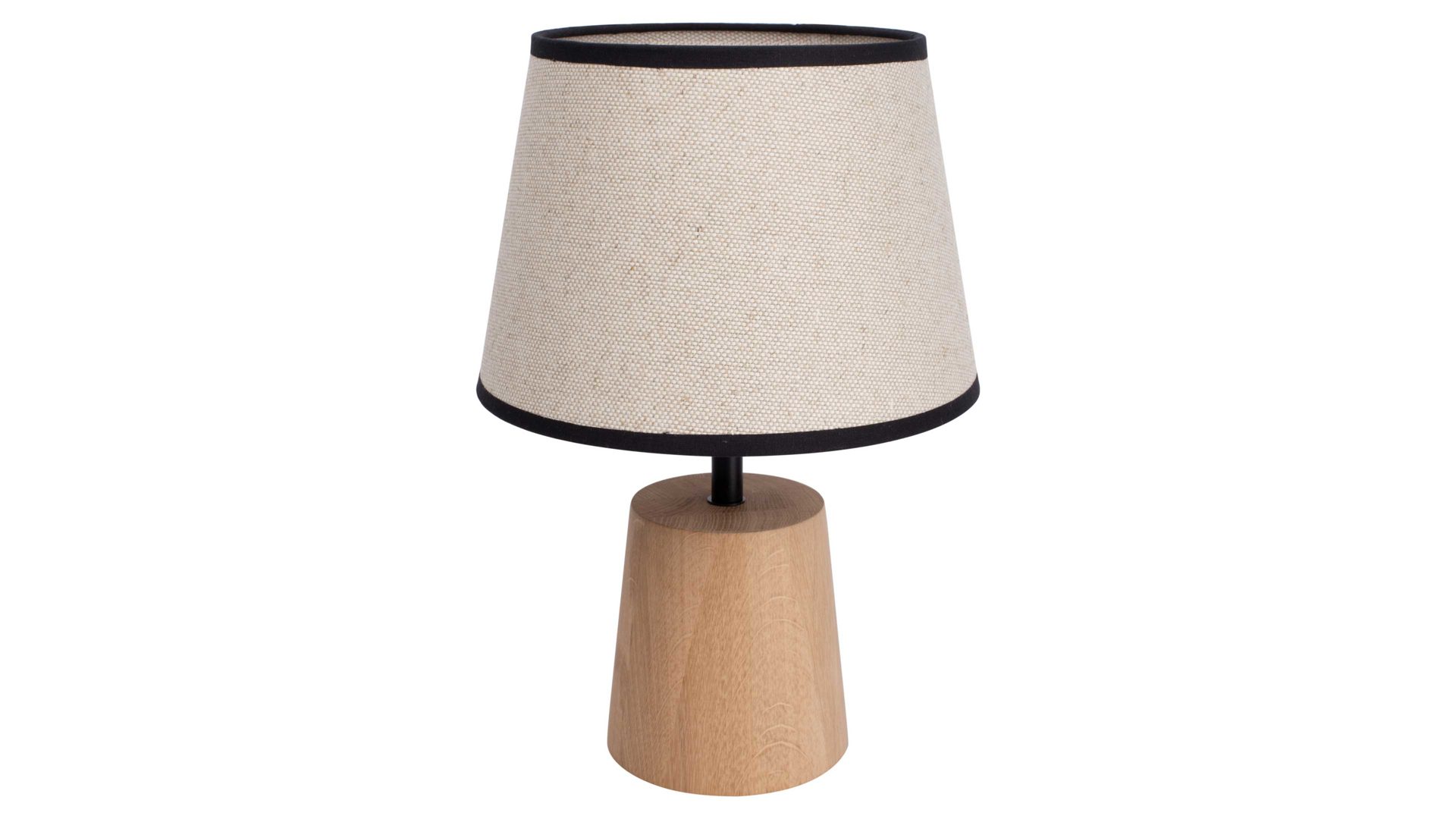 Tischleuchte Spot light aus Textil in Beige SPOT LIGHT Leuchten Serie Rijeka - Tischlampe Leinen & Eiche - Durchmesser ca. 20 cm