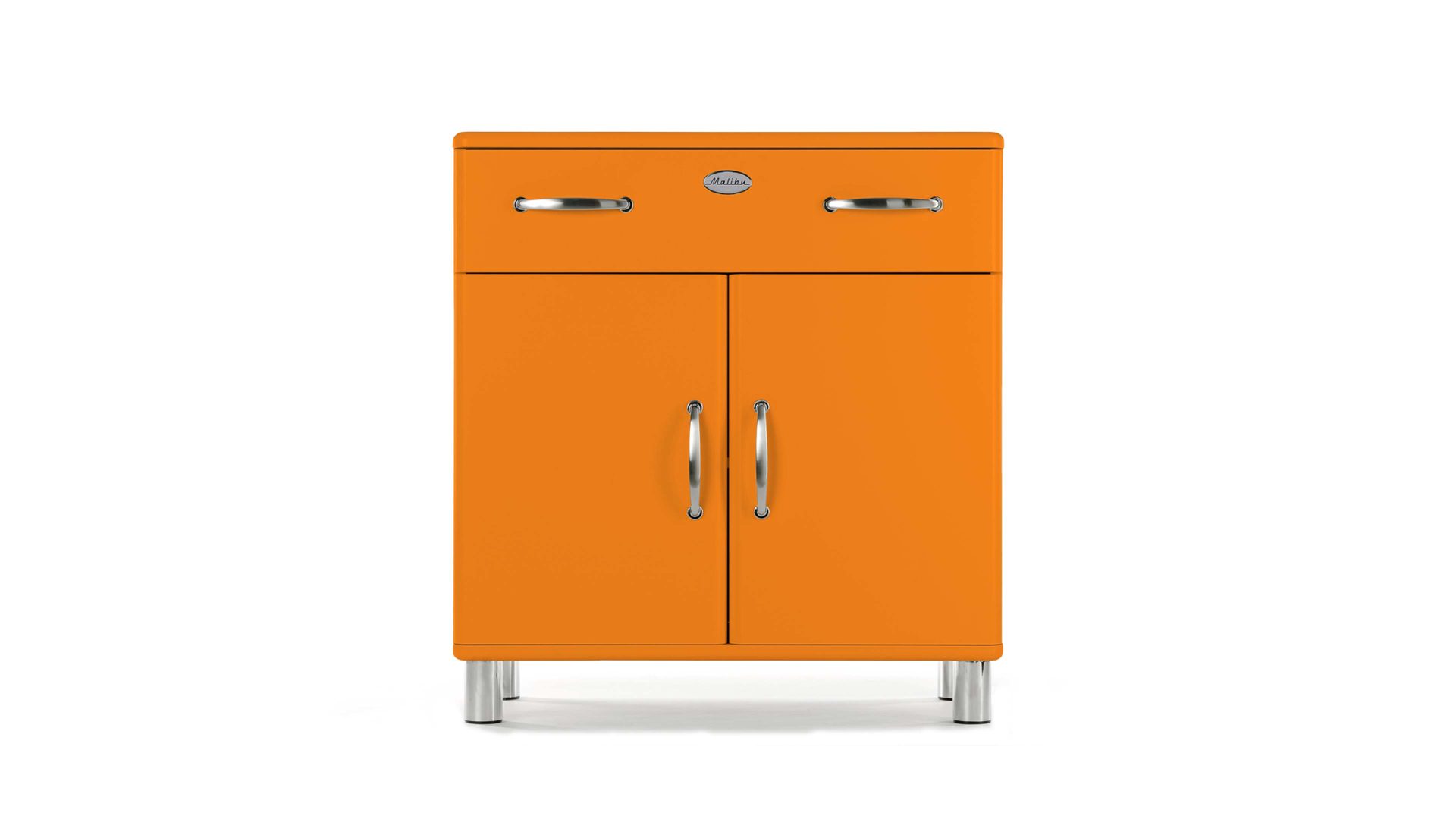 Kombikommode Tenzo aus Holz in Orange Kommode, ein Sideboard mit Stauraum und attraktiver Optik orangefarbene Lackoberflächen - eine Schublade, zwei Türen