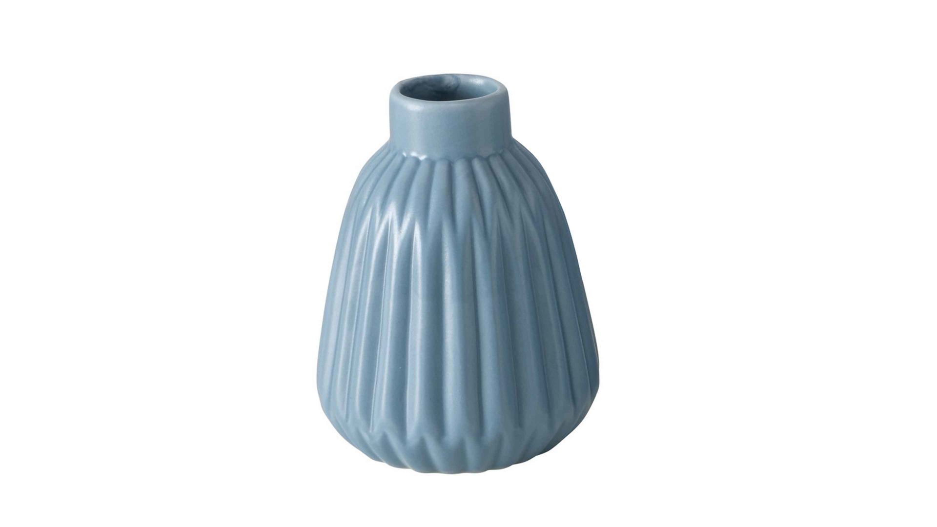 Vase Boltze aus Keramik in Blau Vase Esko mattblaues Porzellan - Höhe ca. 12 cm