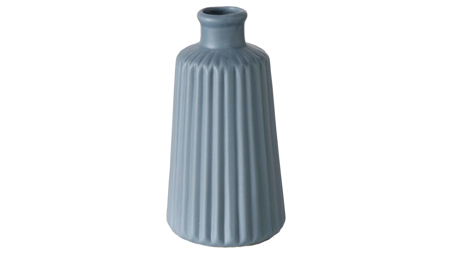 Vase Boltze aus Keramik in Blau Vase Esko mattblaues Porzellan - Höhe ca. 18 cm