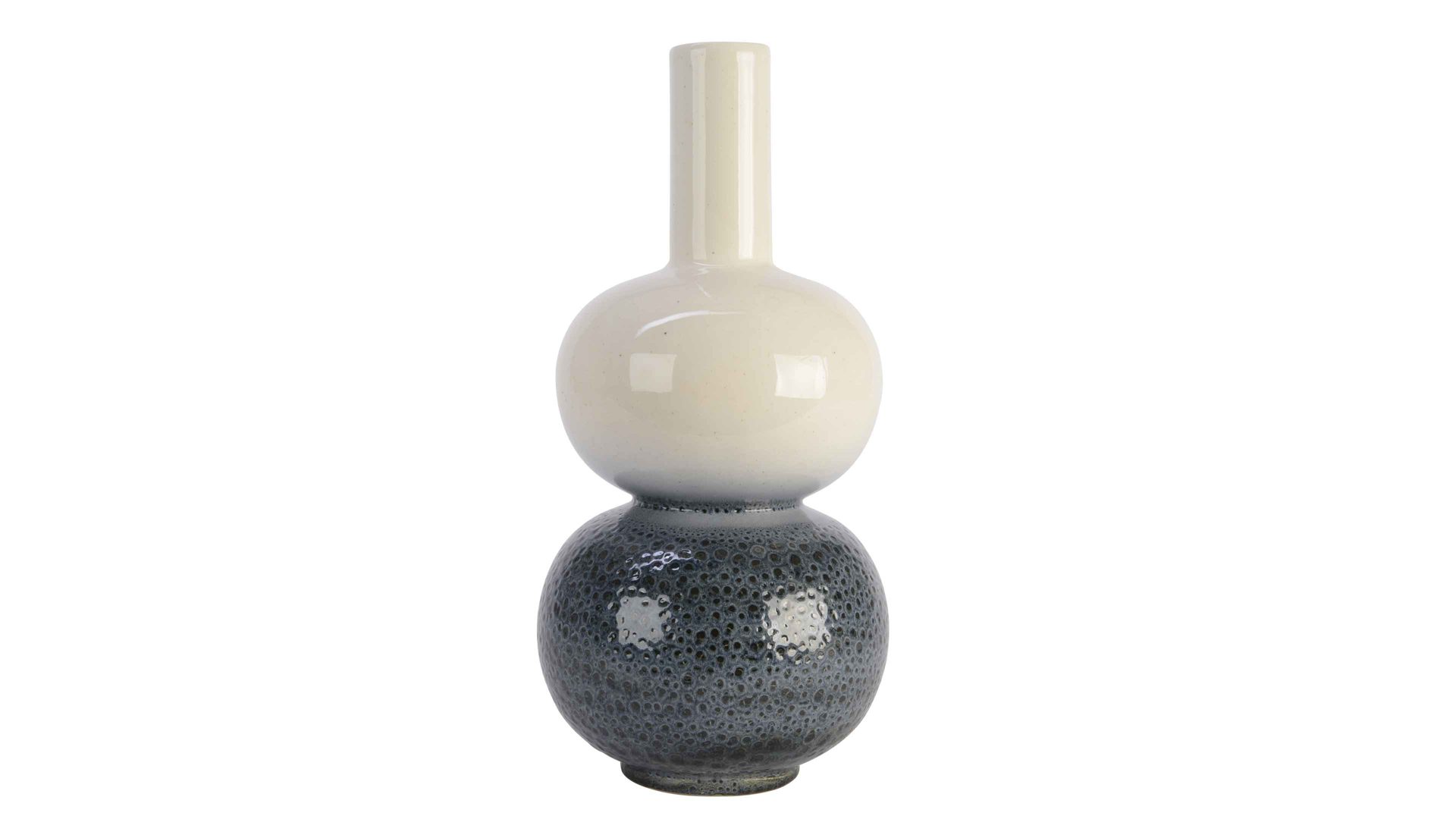 Vase Kaemingk aus Keramik in Weiß Vase weißes & blaues Steingut - Höhe ca. 41 cm