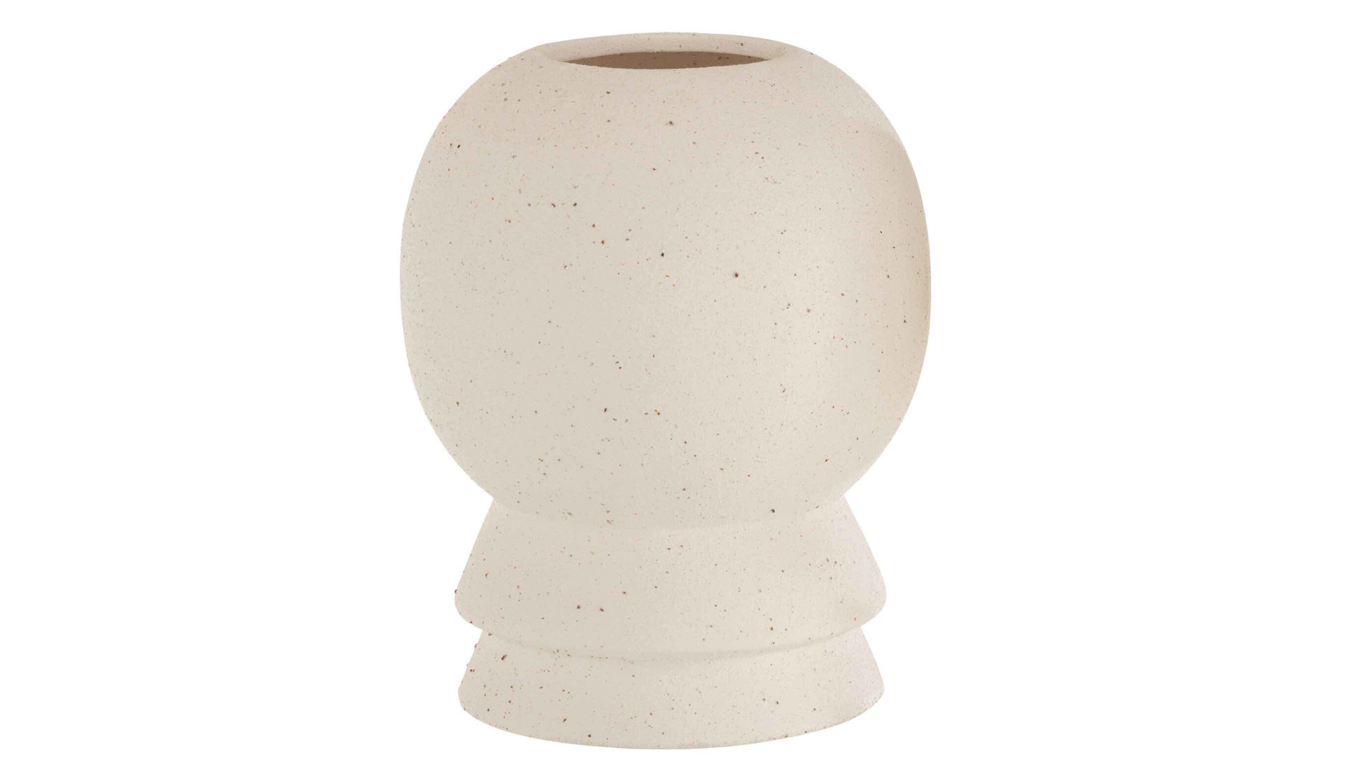 Vase Jolipa aus Keramik in Beige Vase Olivia gesprenkeltes weißes Steinzeug - Durchmesser ca. 17 cm