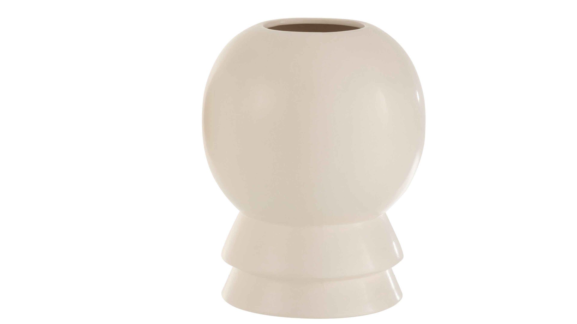 Vase Jolipa aus Keramik in Weiß Vase Olivia weißes Steinzeug - Durchmesser ca. 17 cm