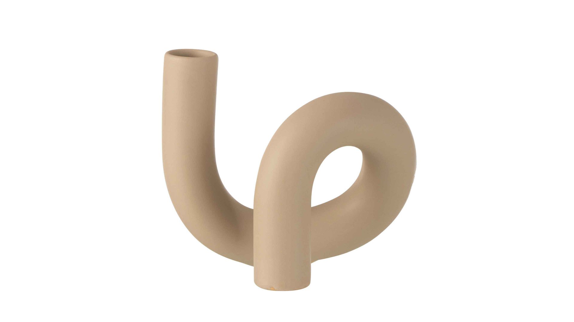 Kerzenständer Jolipa aus Keramik in Beige Kerzenständer Spirale beige Keramik - Länge ca. 17 cm