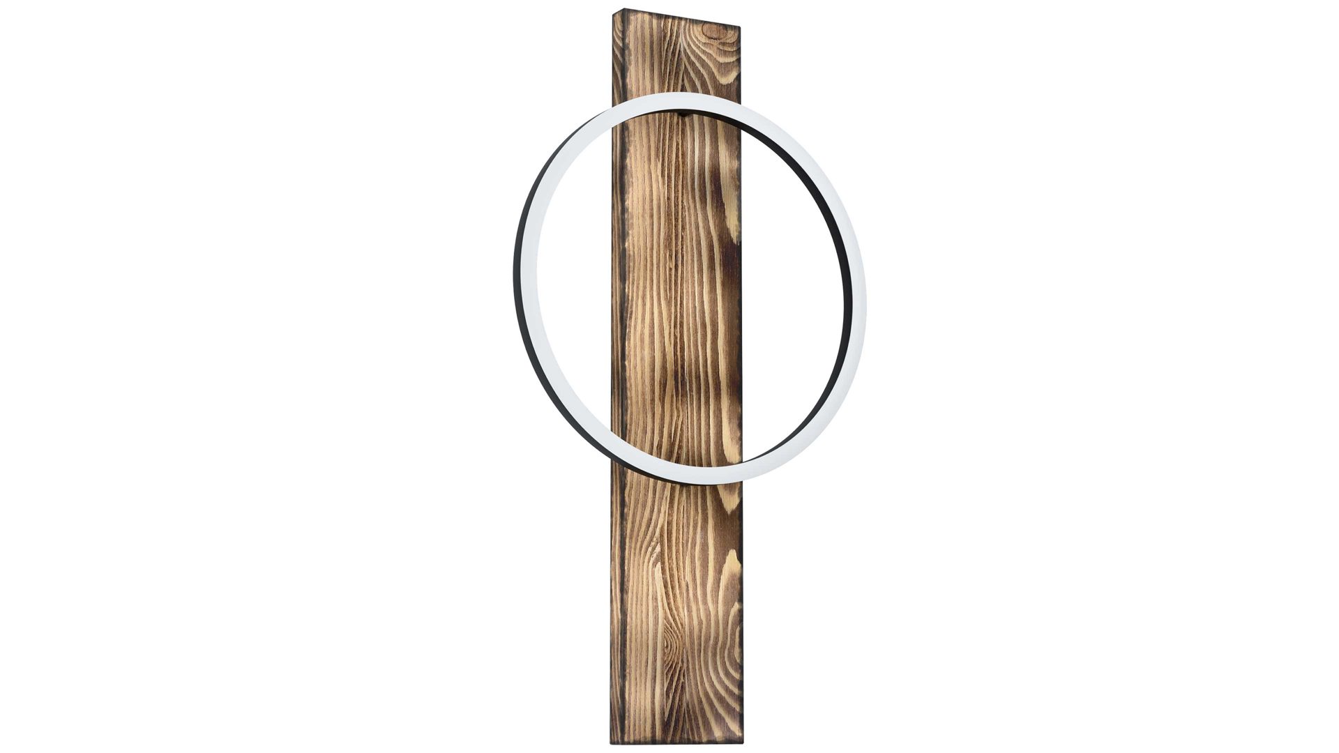 Wandleuchte Eglo aus Holz in Holzfarben EGLO Leuchten Serie Boyal - Wandlampe Pinienholz & schwarzer Stahl - Höhe ca. 56 cm