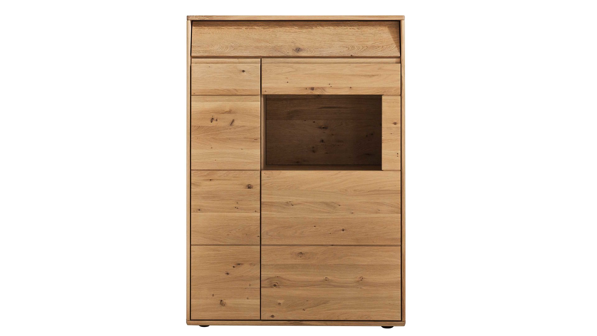 Highboard Decker aus Holz in Holzfarben Highboard biancofarbene Wildeiche – Breite ca. 95 cm