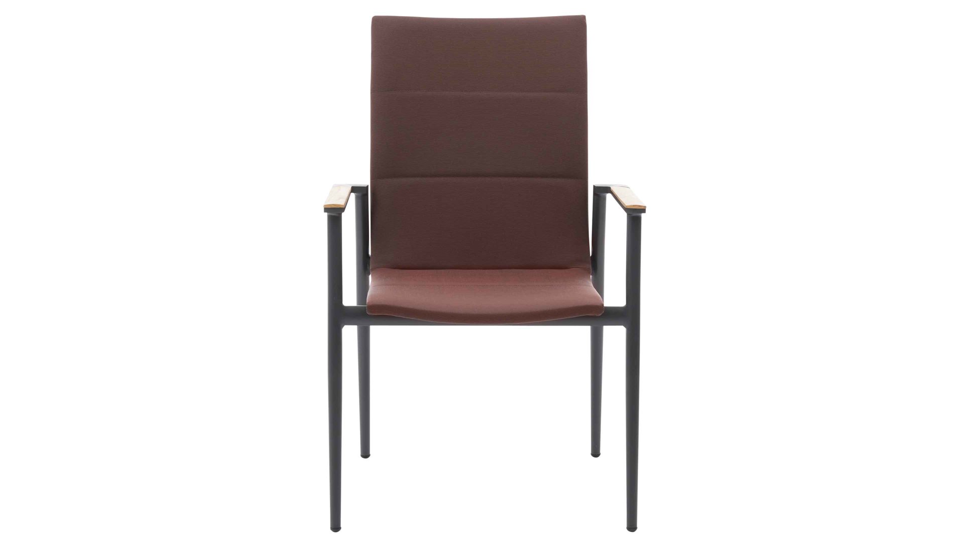 Gartenstuhl /-sessel Interliving aus Kunstfaser in Rot Interliving Gartenmöbel Serie 7001 – Hochlehnstuhl rotes TEXTILENE® & anthrazitfarbenes Aluminium